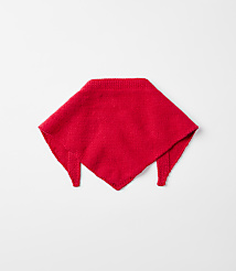 A red knitted bandana lies centered on a plain, light gray background. carousel Product Image 2