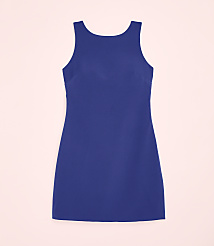 A sleeveless royal blue dress is centered against a pale pink background. carousel Product Image 4