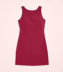 A sleeveless red mini dress is centered against a pale pink background. carousel Product Image 2