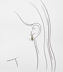 A small, ornate earring hangs from the ear of a minimalist line drawing of a woman's profile against a plain white background. carousel Product Image 2