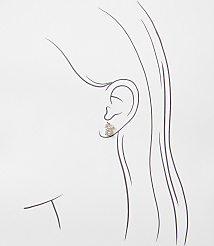 A sparkling diamond stud earring is placed on a minimalist line drawing of a woman's profile against a plain white background. carousel Product Image 2