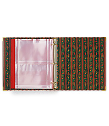 An open binder with a clear plastic sleeve and red accents sits against a plain white background. carousel Product Image 7