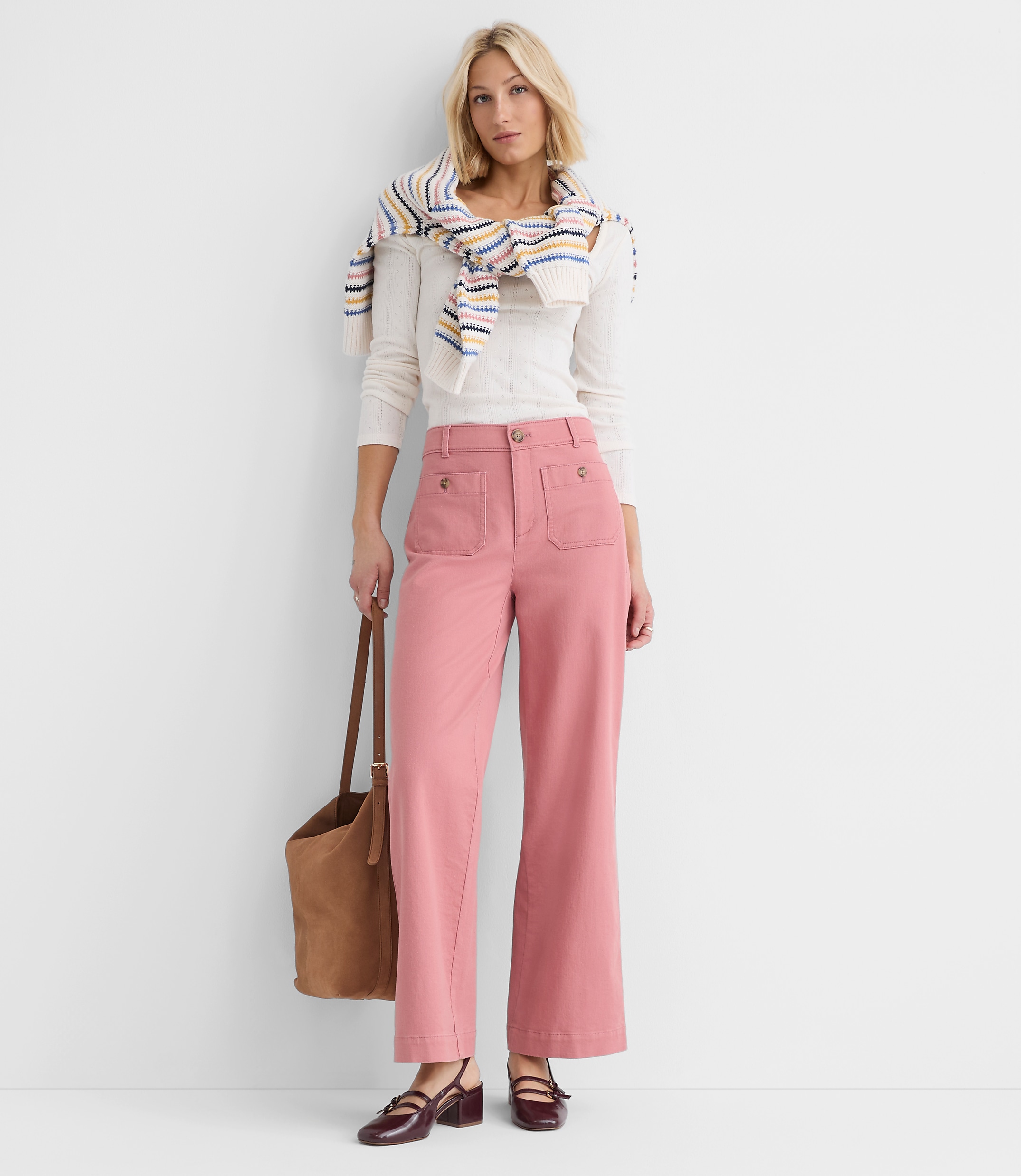 Palmer Wide Leg Crop Pants in Twill