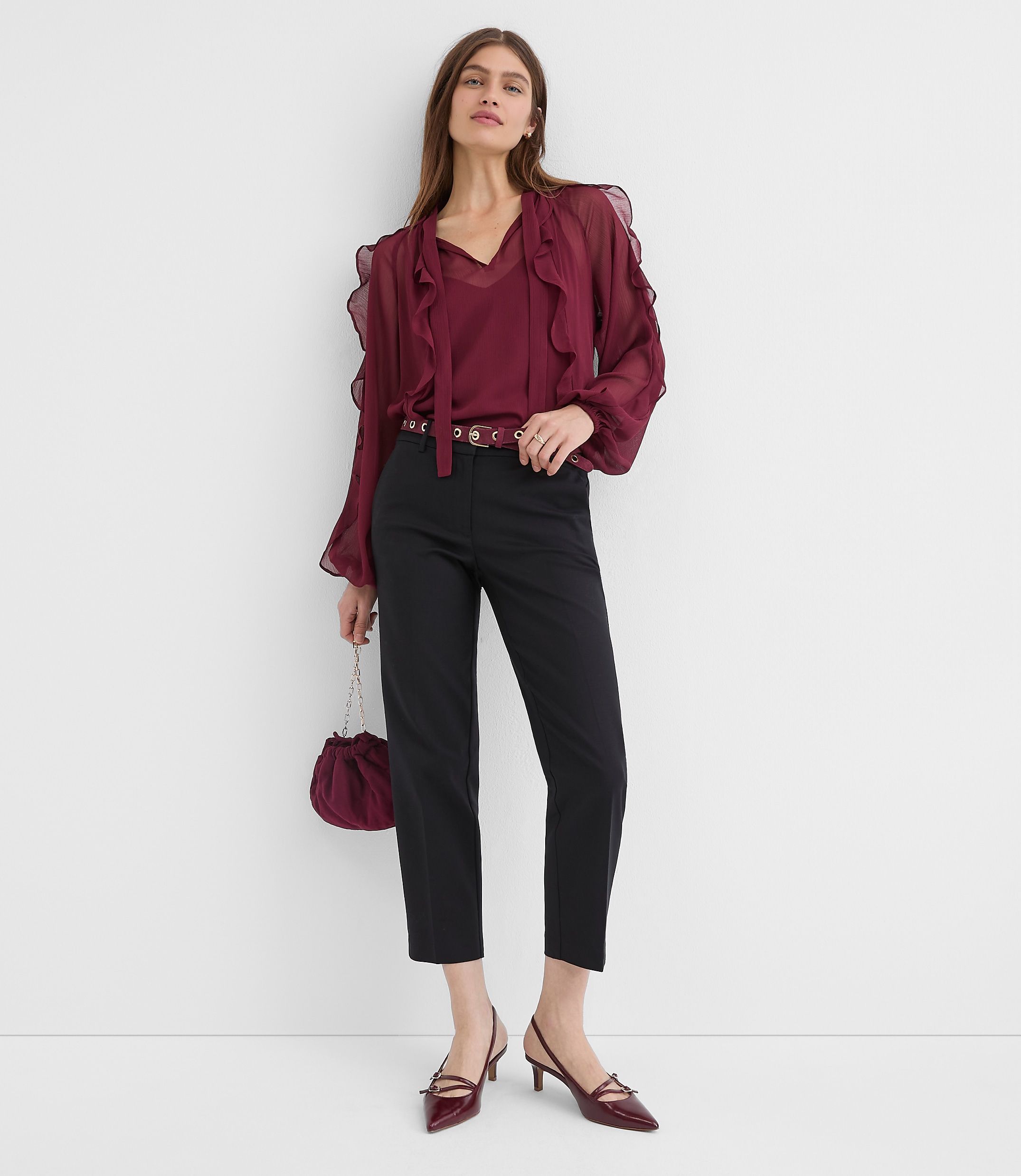 Petite Riviera Slim Pants in Doubleweave