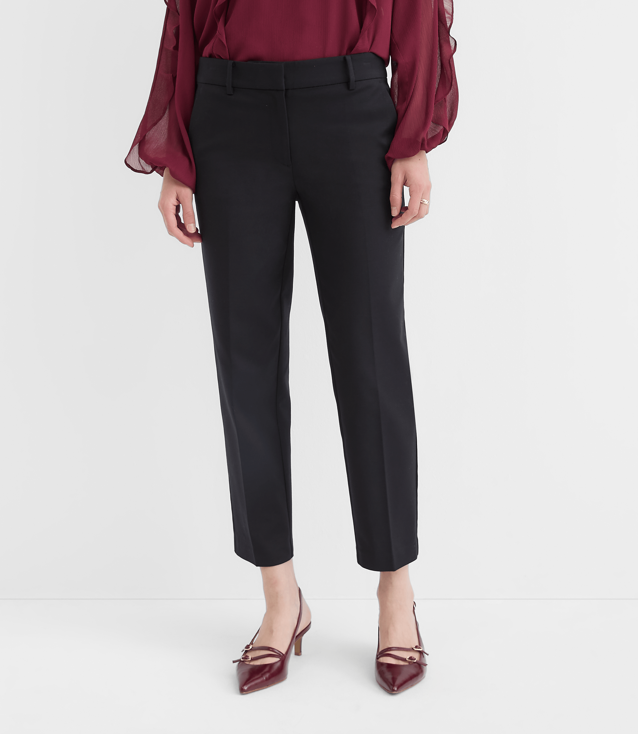Petite Curvy Riviera Slim Pants in Doubleweave