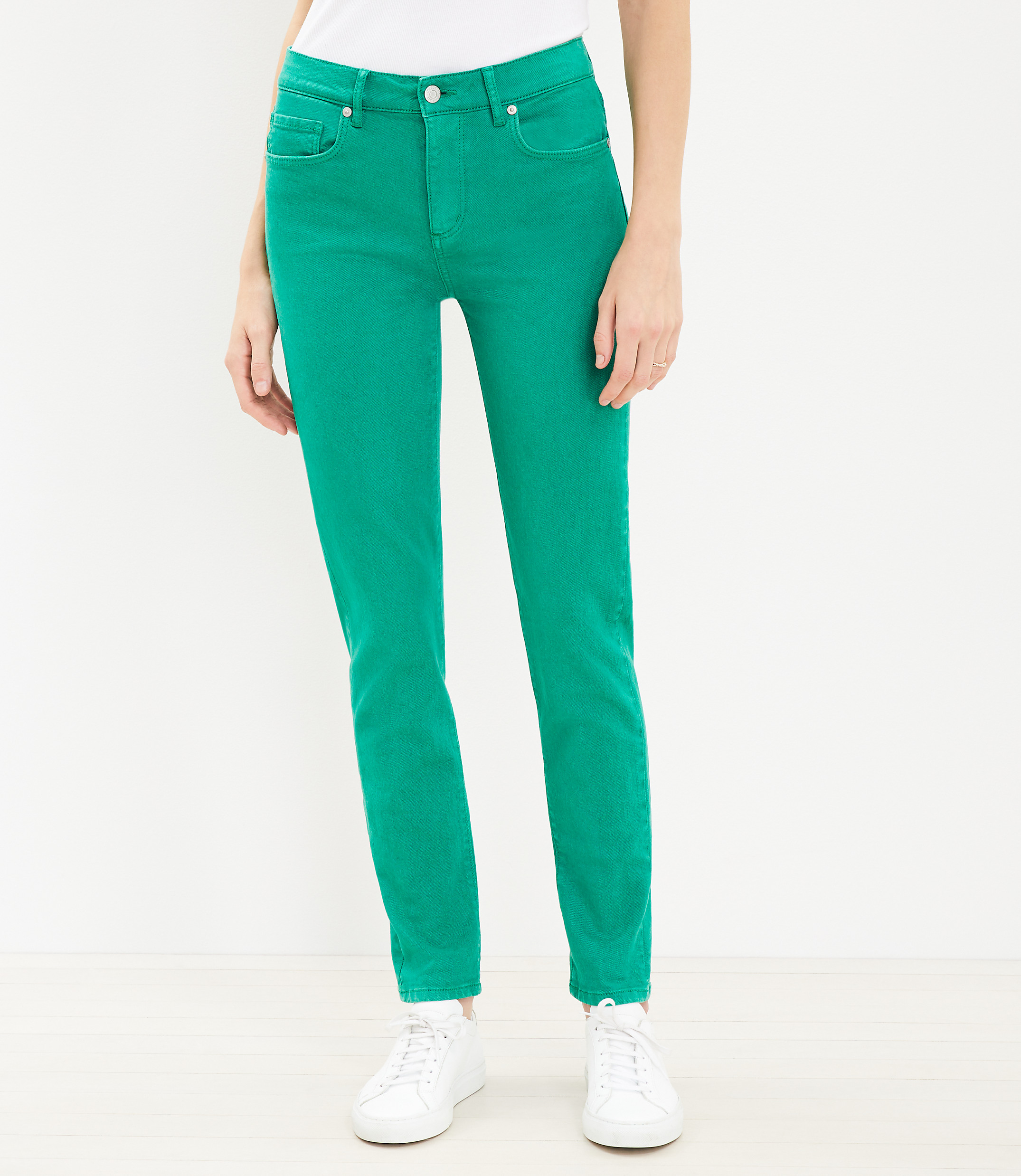 Girlfriend Jeans in Cove Green
