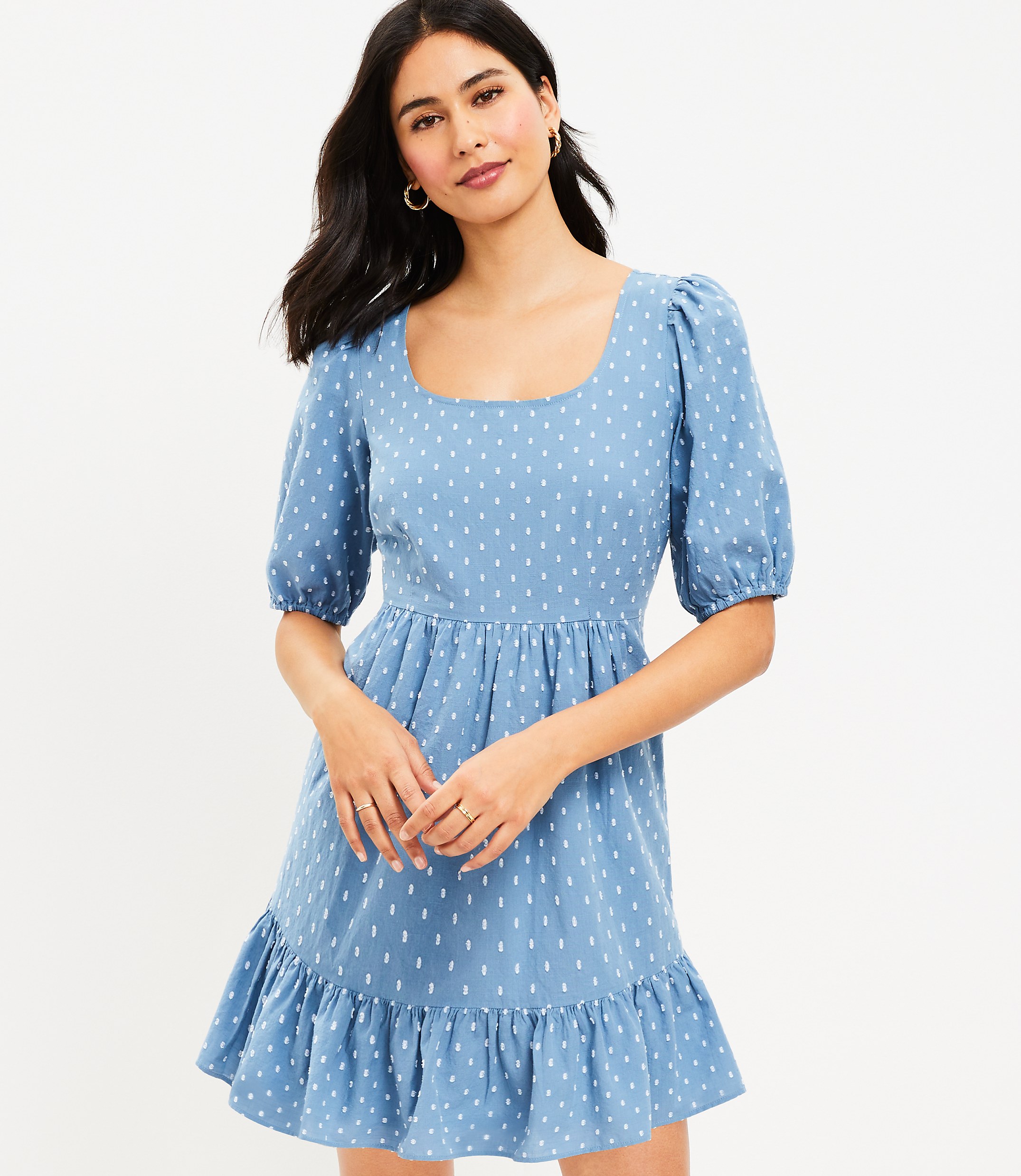 Petite Clip Tie Back Flounce Swing Dress
