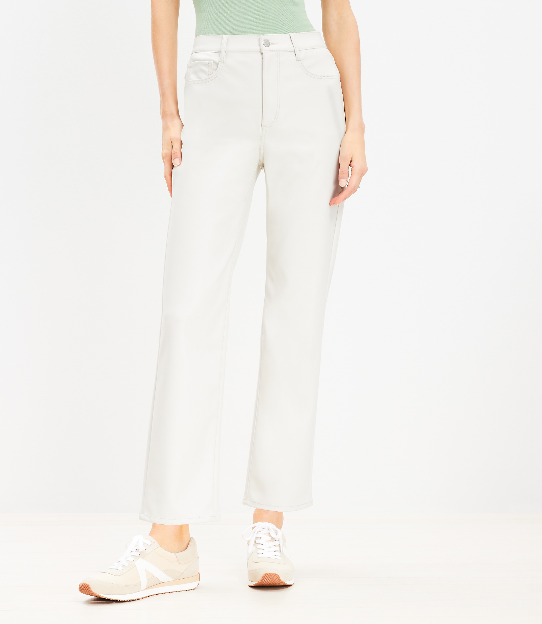Five Pocket Straight Pants in Faux Leather