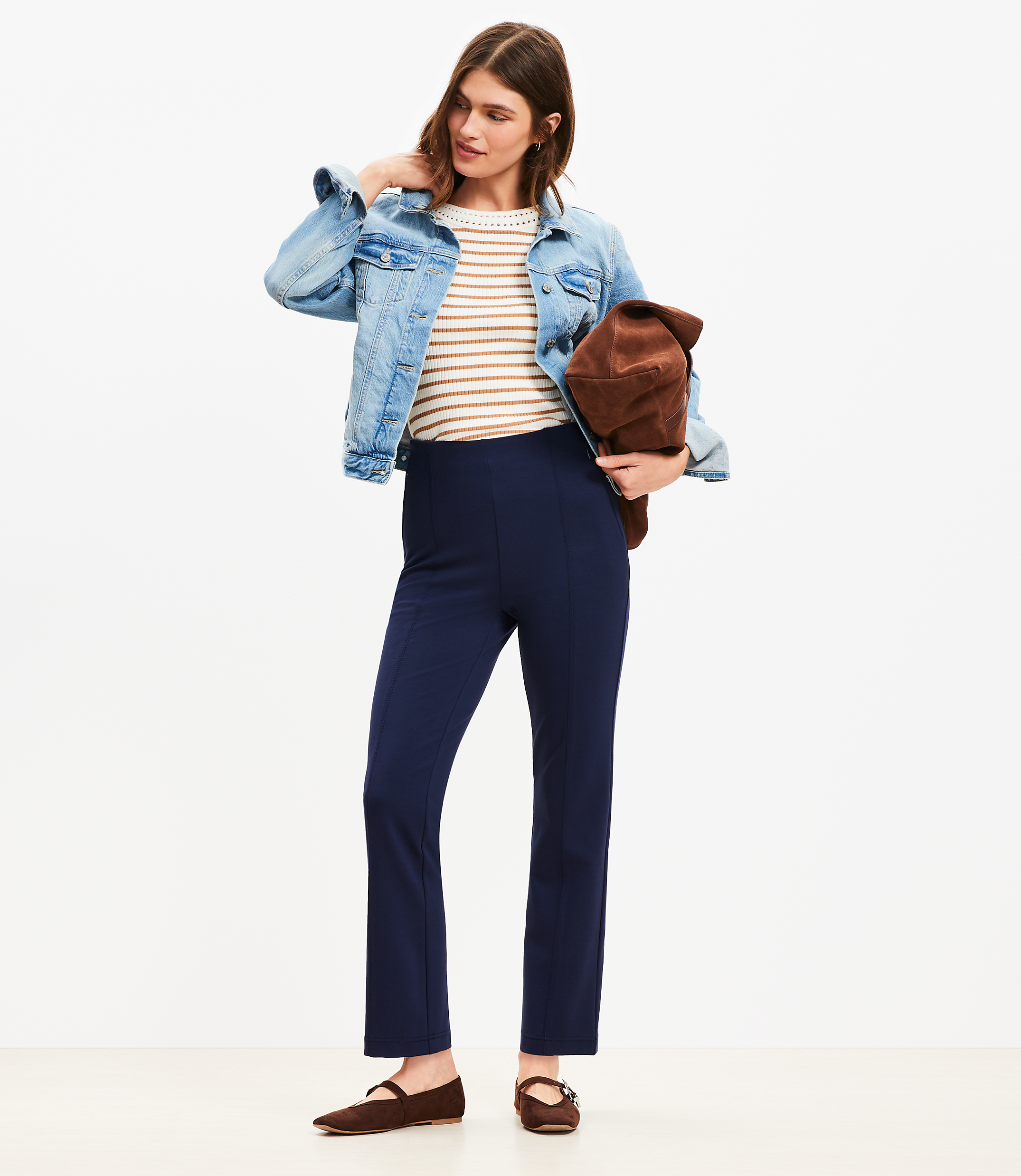 Petite Ponte Straight Pants