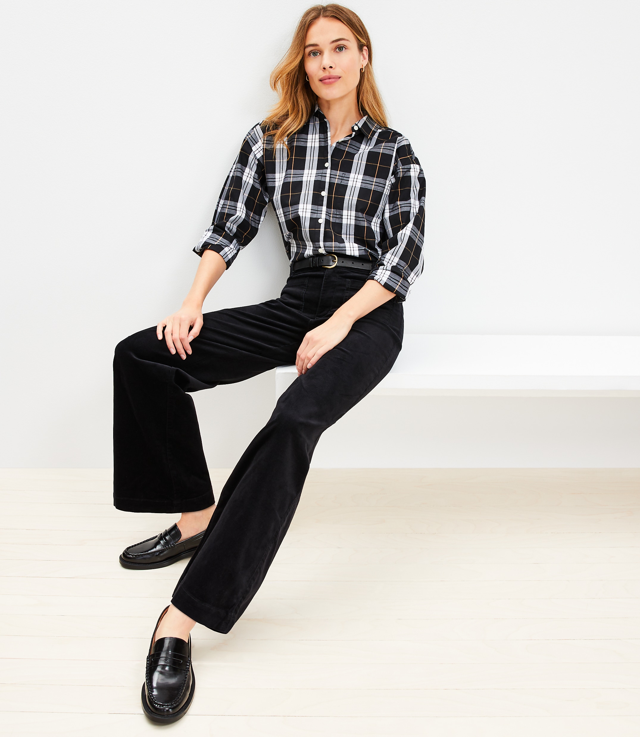 Palmer Wide Leg Pants in Brushed Corduroy