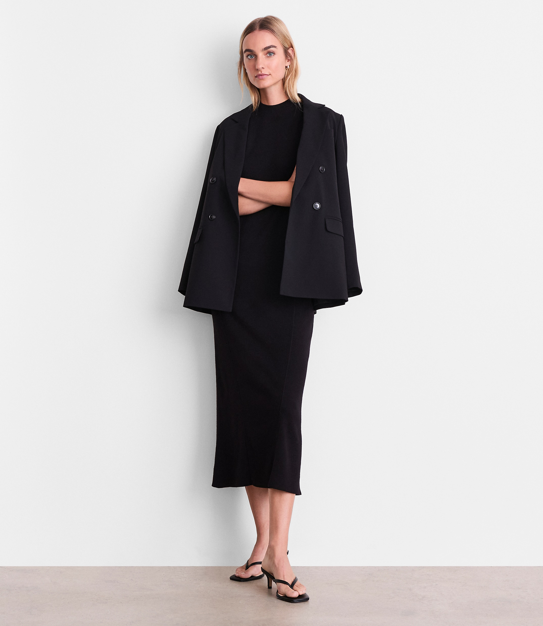 Petite LOFT Versa Sleeveless Mock Neck Midi Sweater Dress