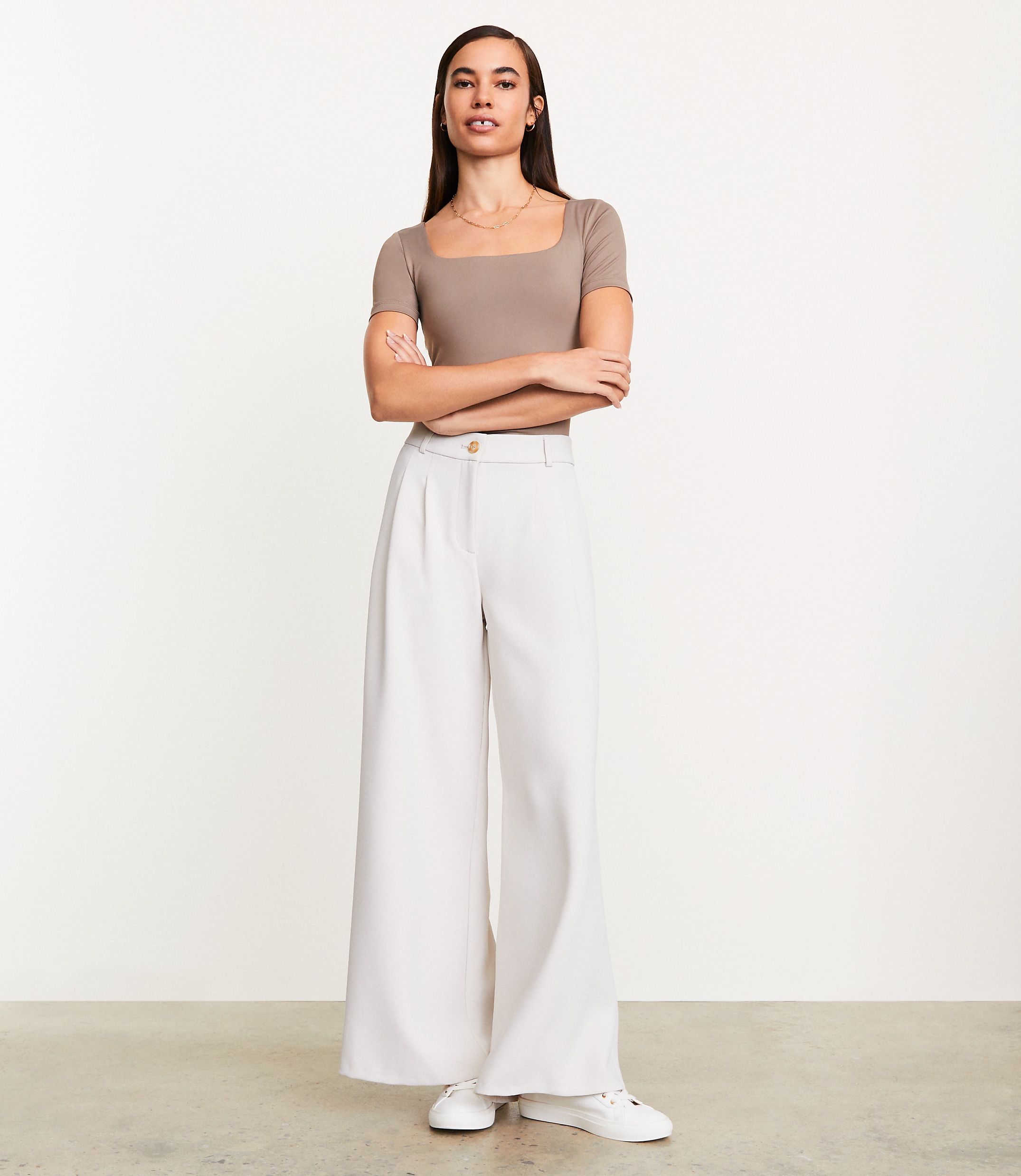 LOFT Versa 360 Knit Square Neck Tee