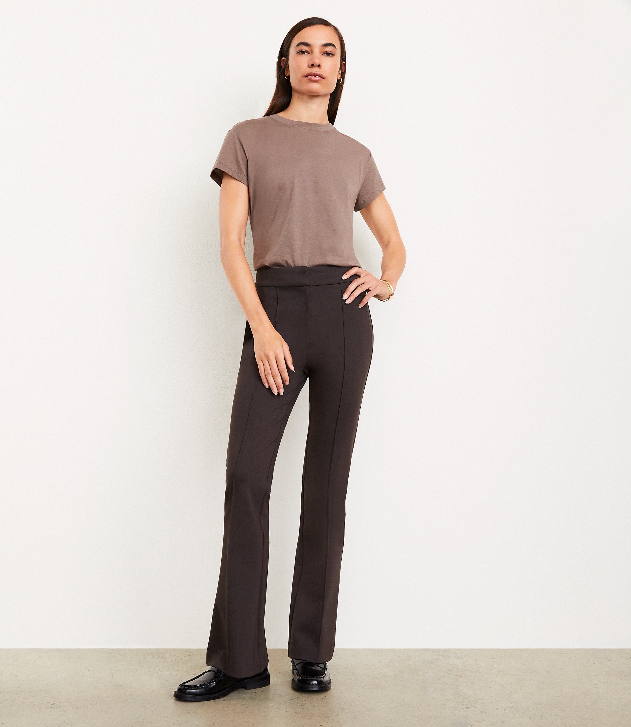 Petite LOFT Versa Ponte Deluxe Flare Pants