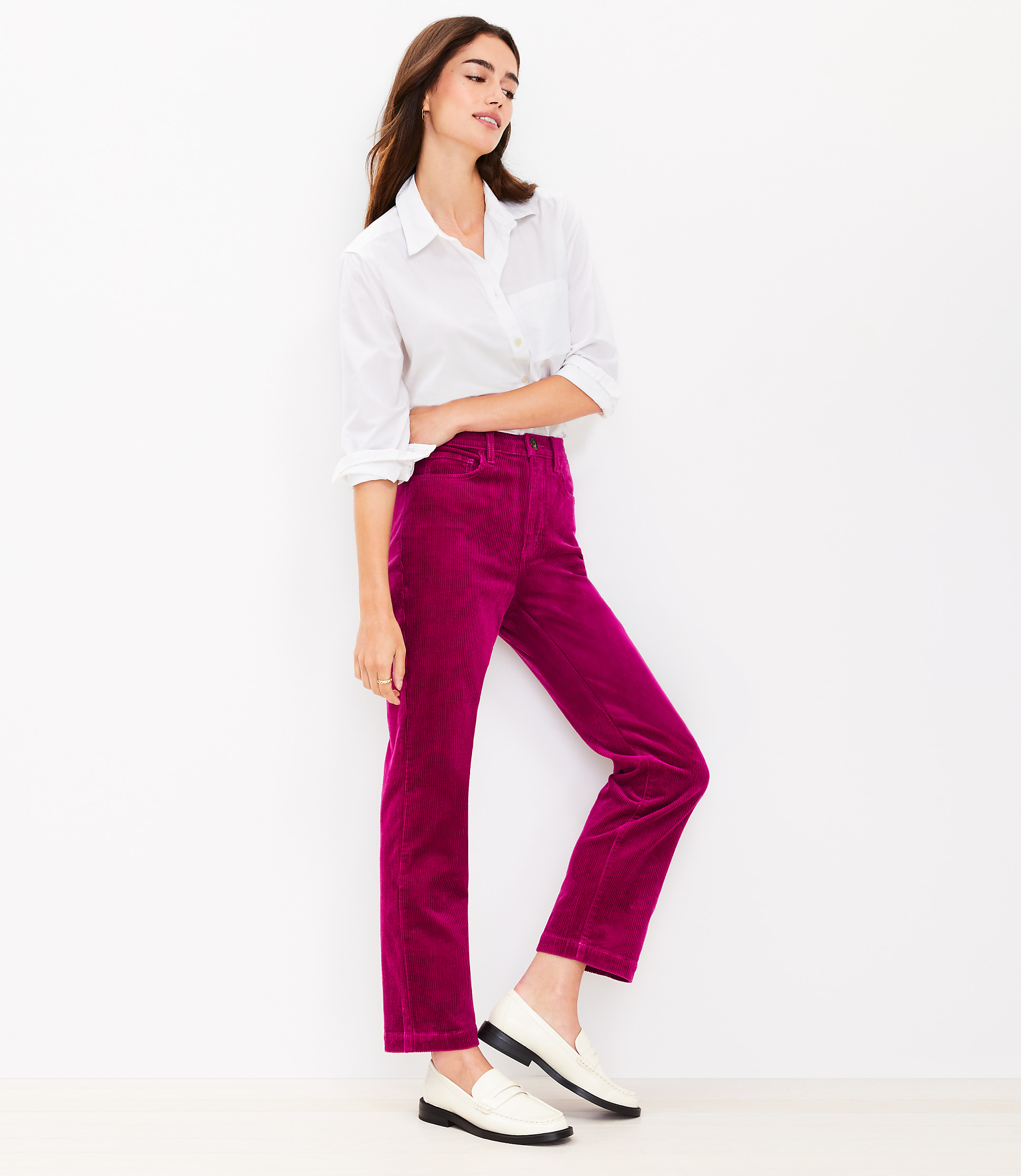 Petite Straight Corduroy Pants