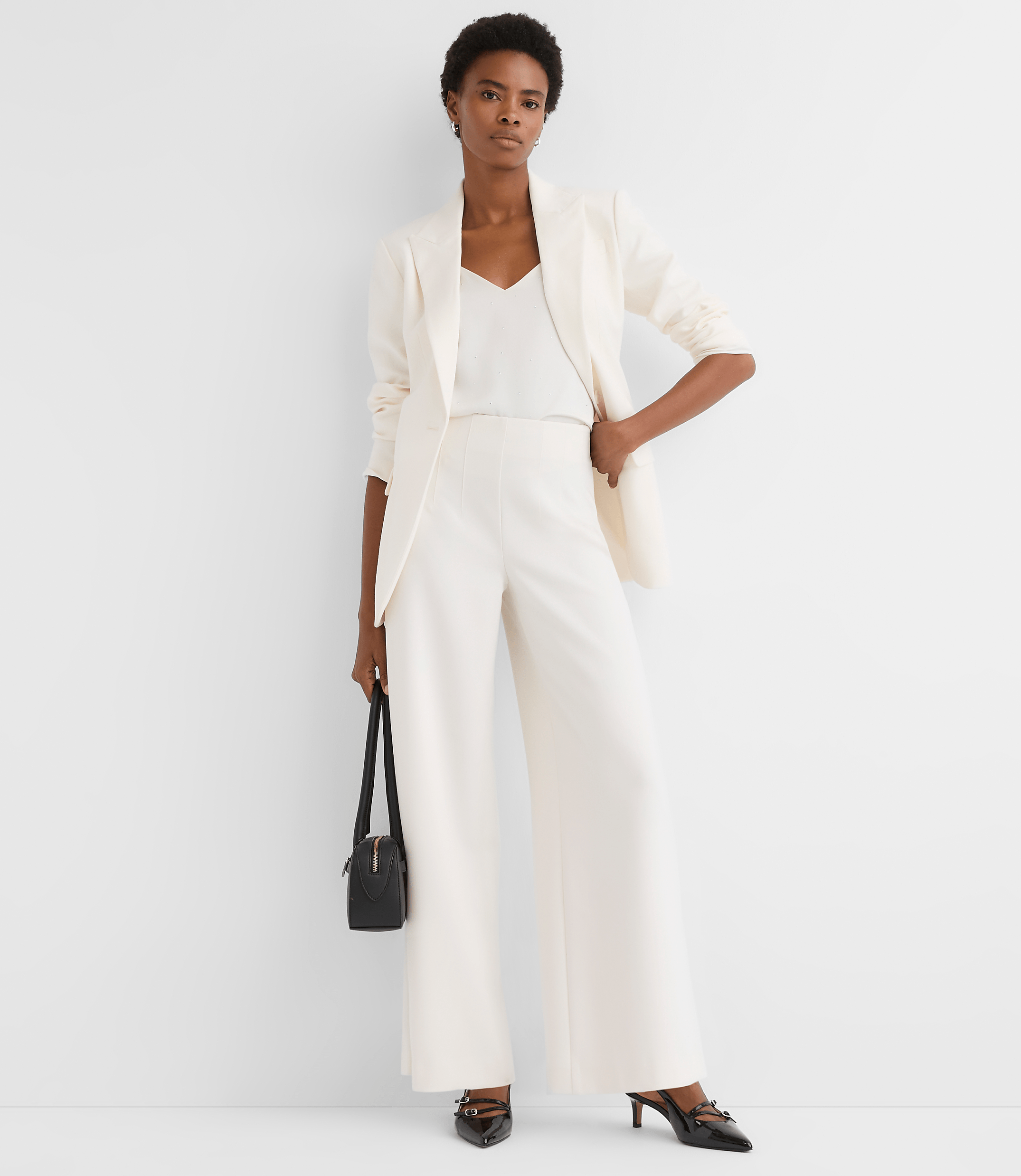 Darted Palazzo Pants in Doubleface