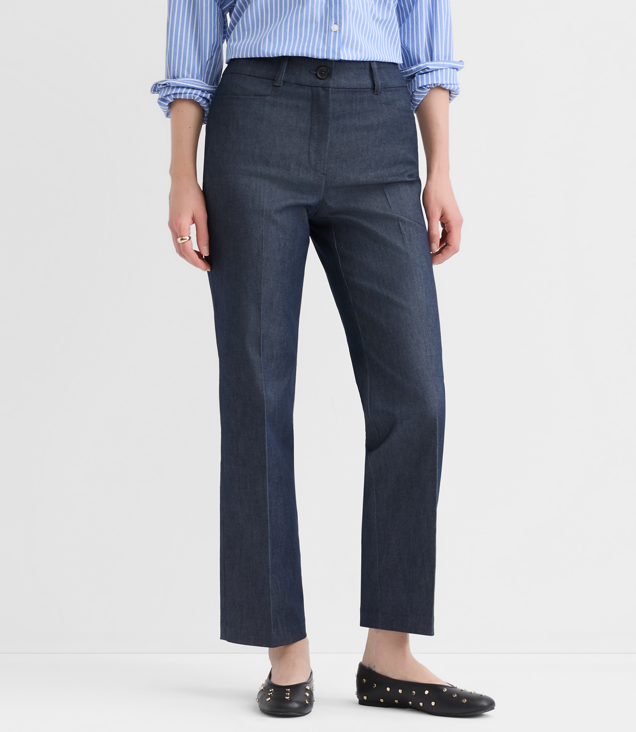 Curvy Parker Straight Pants in Refined Denim