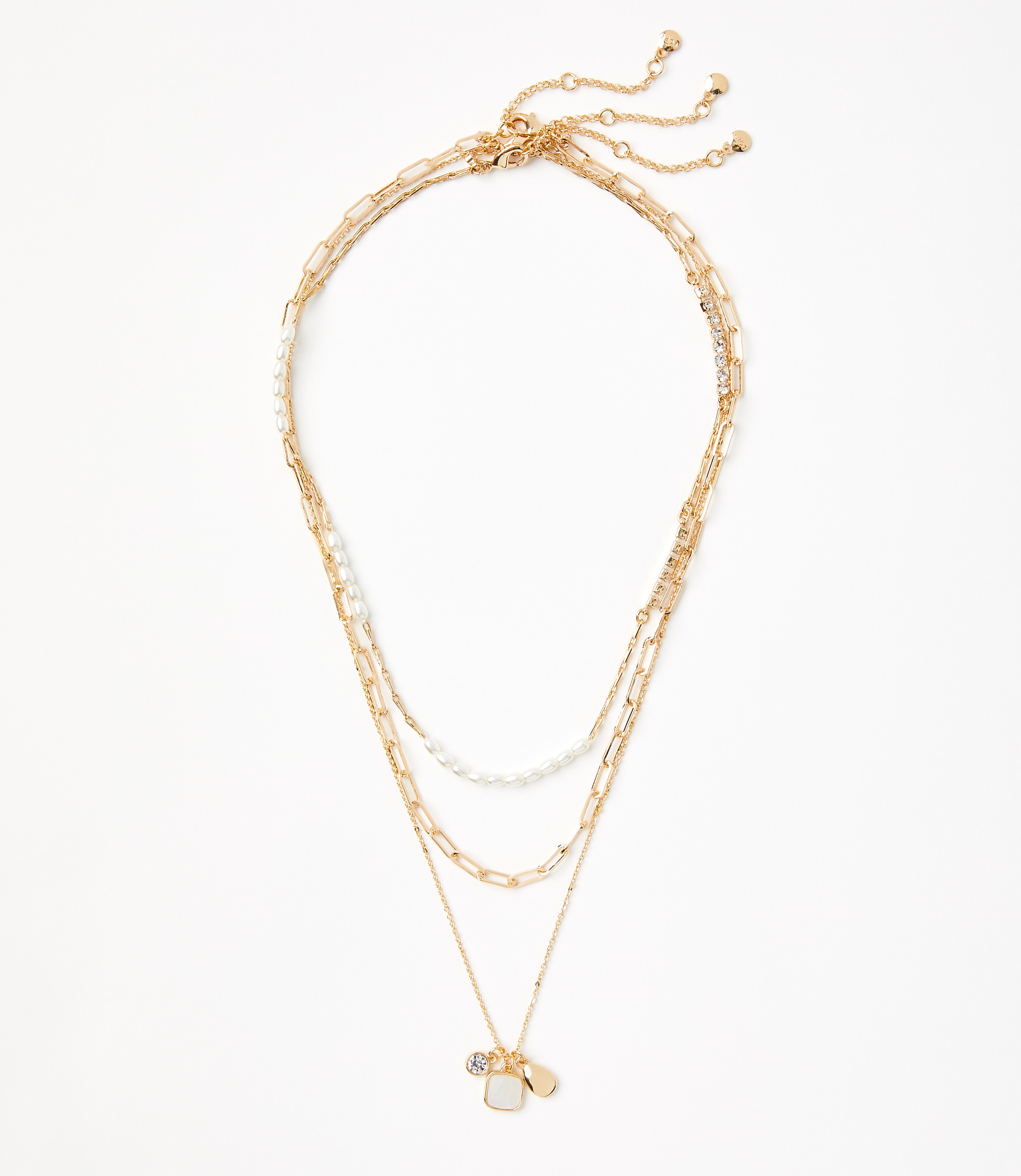 Mother Of Pearl Cluster Necklace Set