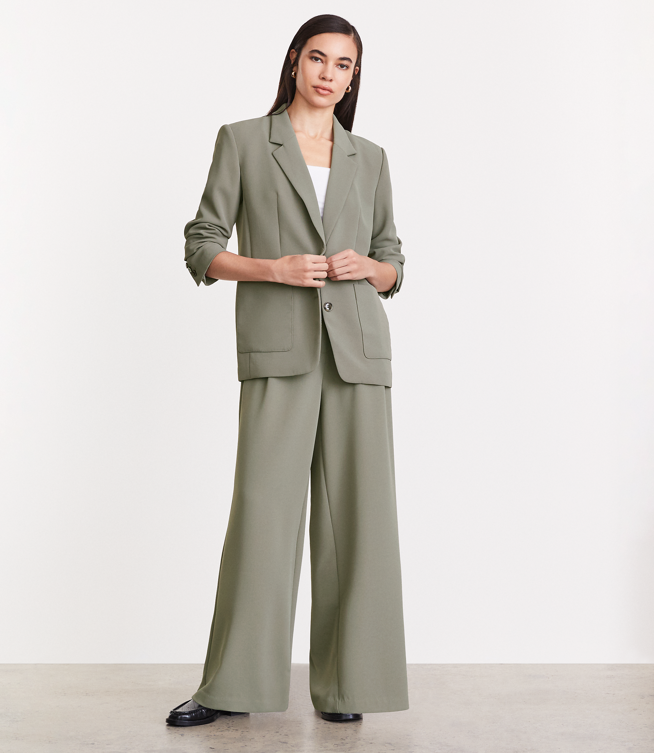 LOFT Versa Crepe Drape Oversized Blazer