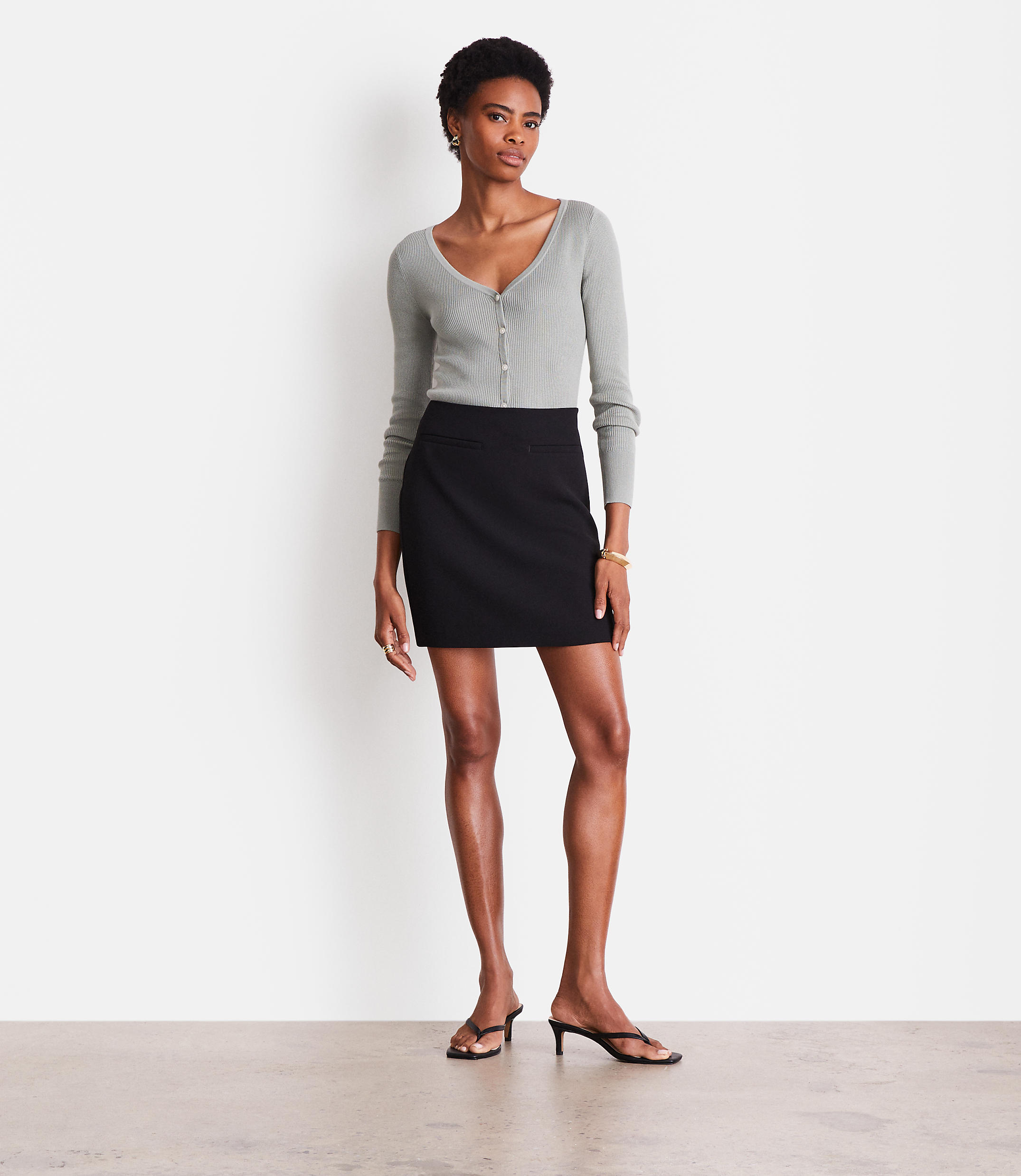LOFT Versa Crepe Drape Mini Skirt