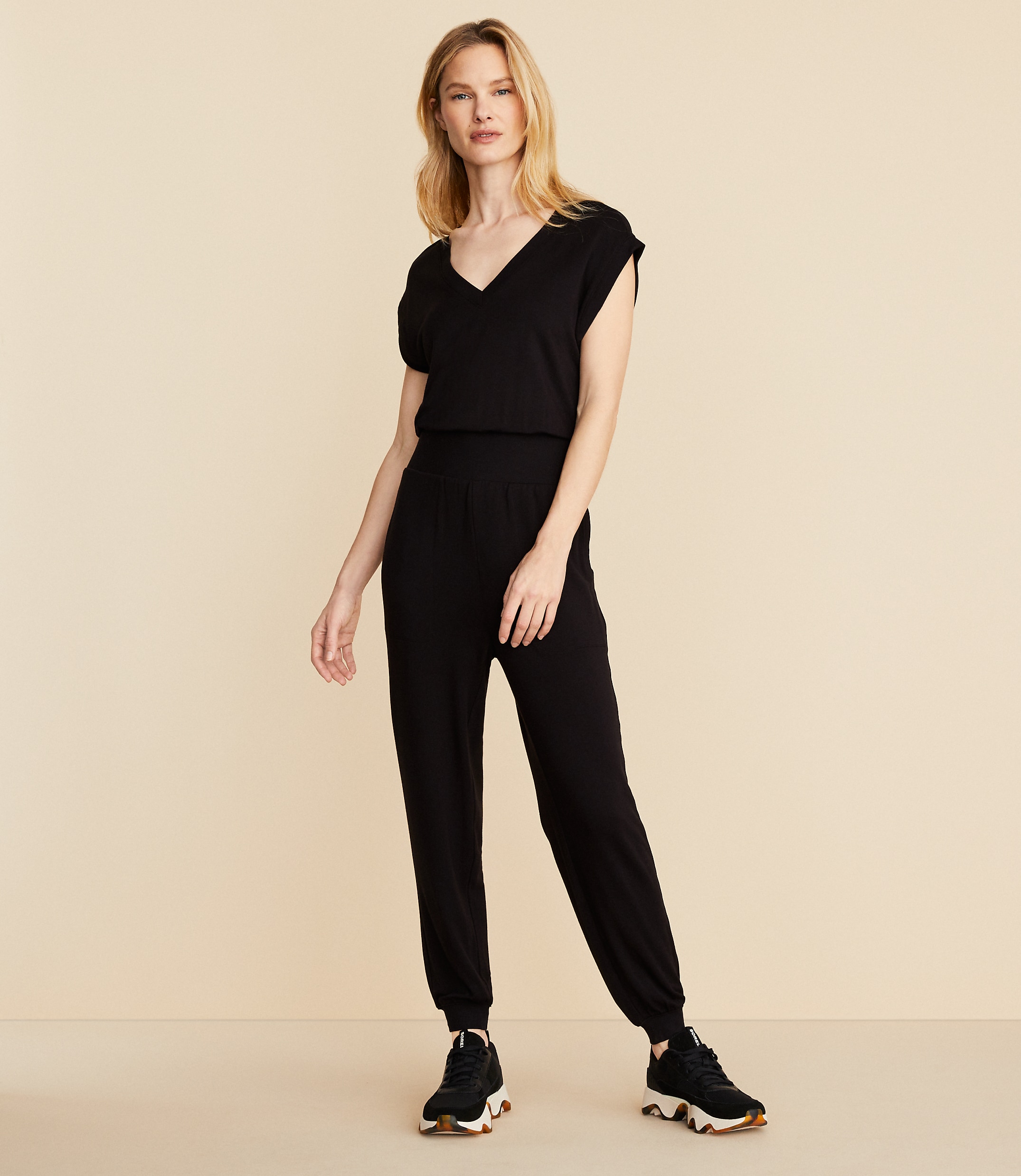 Lou & Grey Signaturesoft V-Neck Jumpsuit