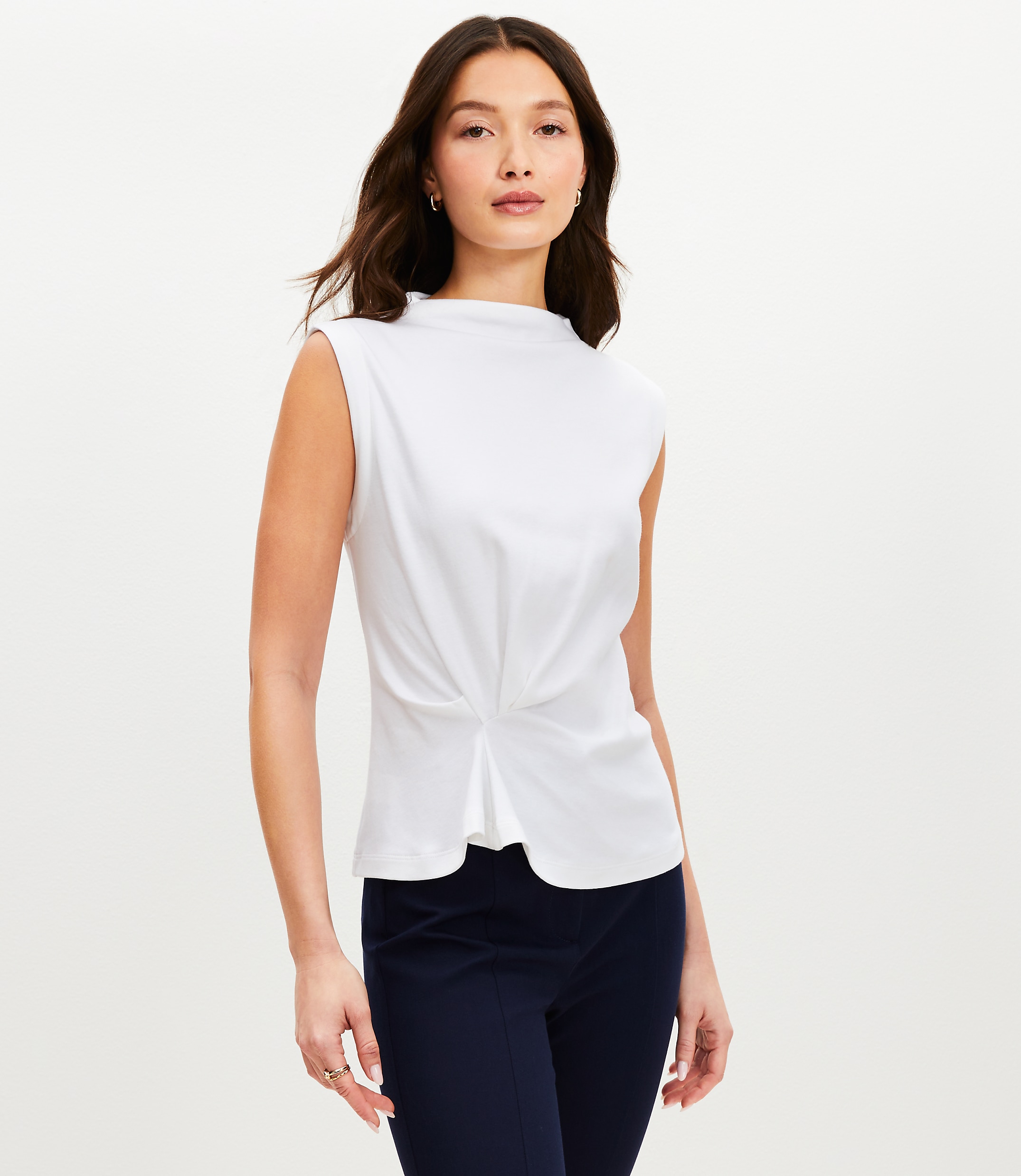 Knotted Mock Neck Shell