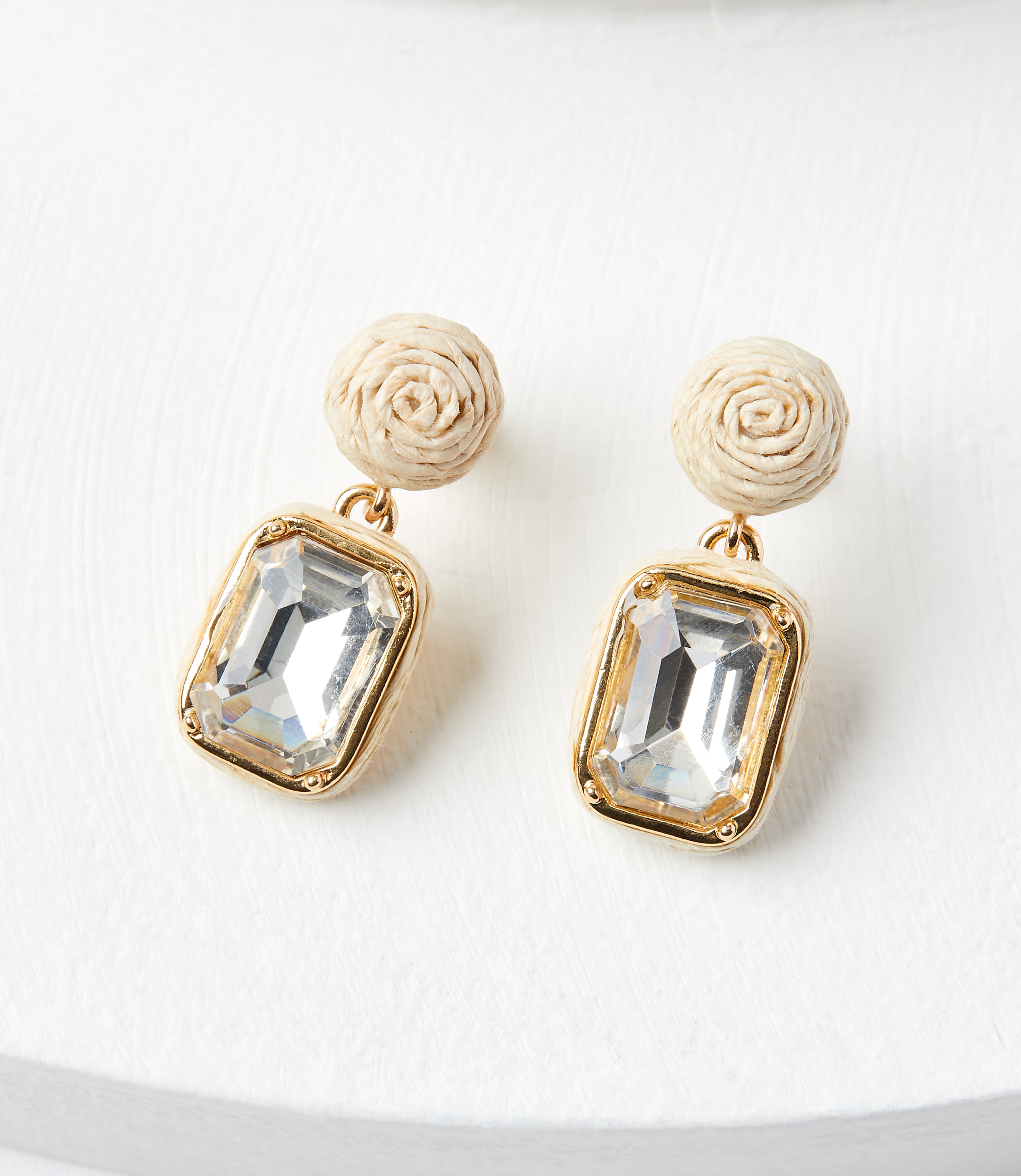 Fabric Wrapped Drop Earrings
