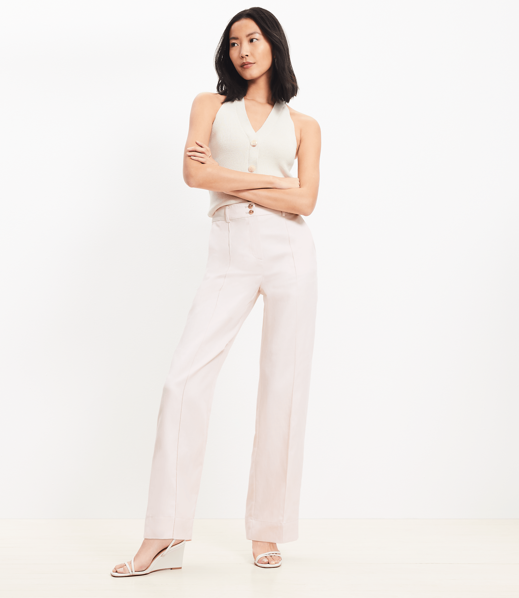 Double Button Stovepipe Pants