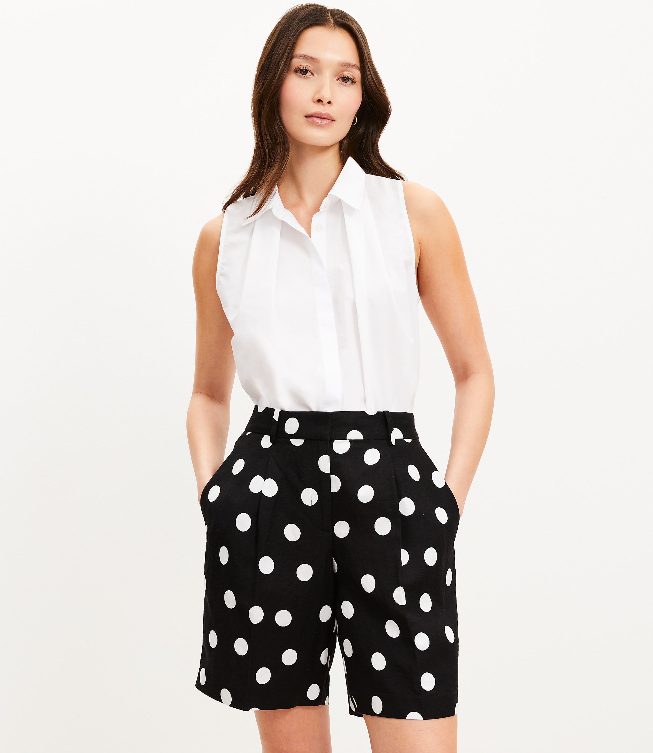 Peyton Shorts in Dotted Linen Blend
