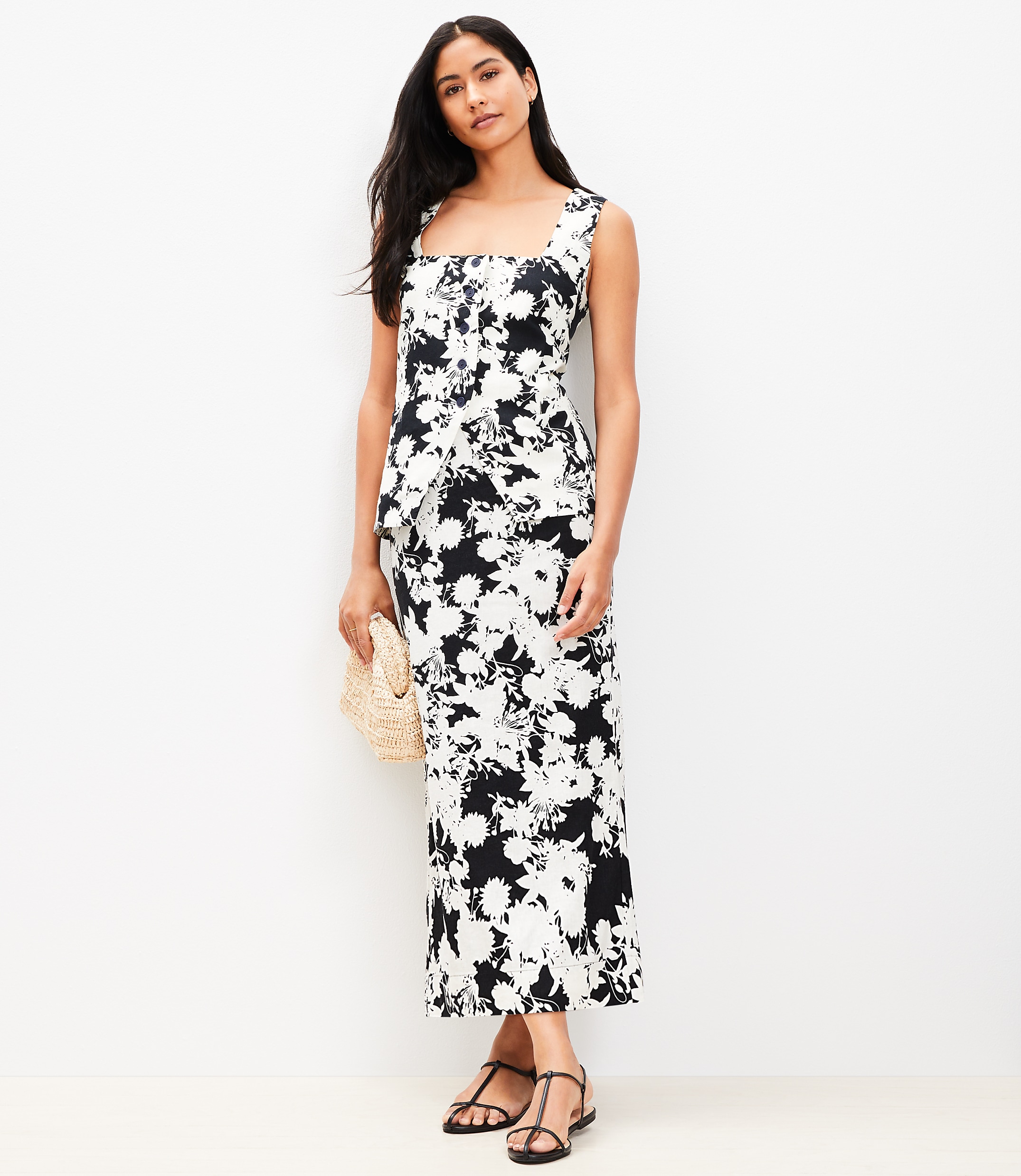 Garden Linen Blend Square Neck Vest Top
