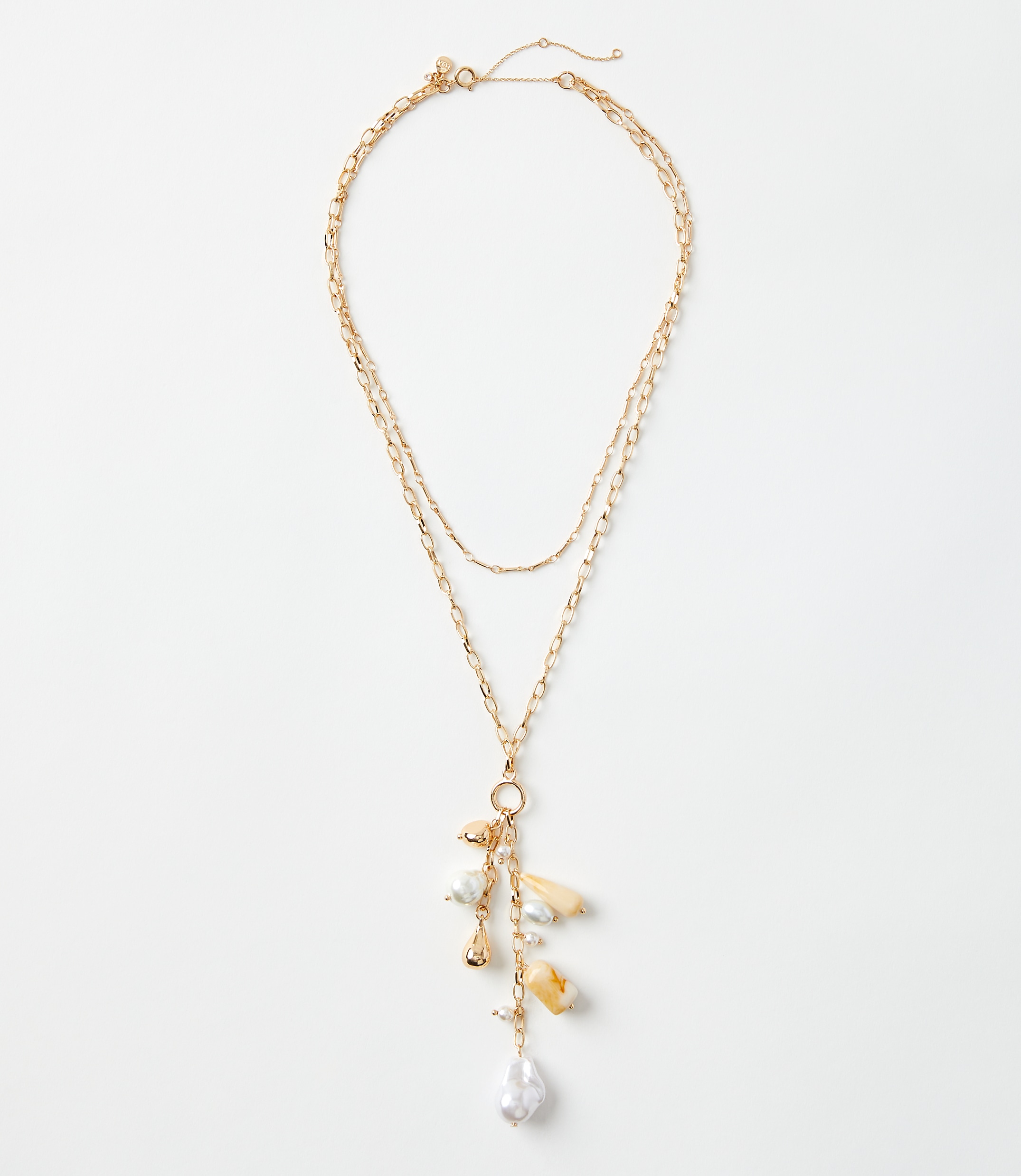 Pearlized Cluster Charm Necklace