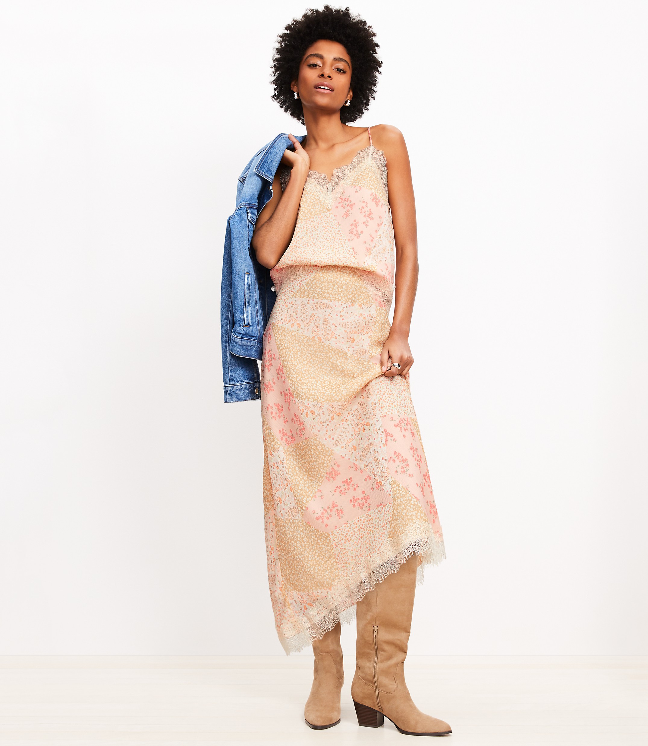 Floral Lace Trim V-Neck Cami