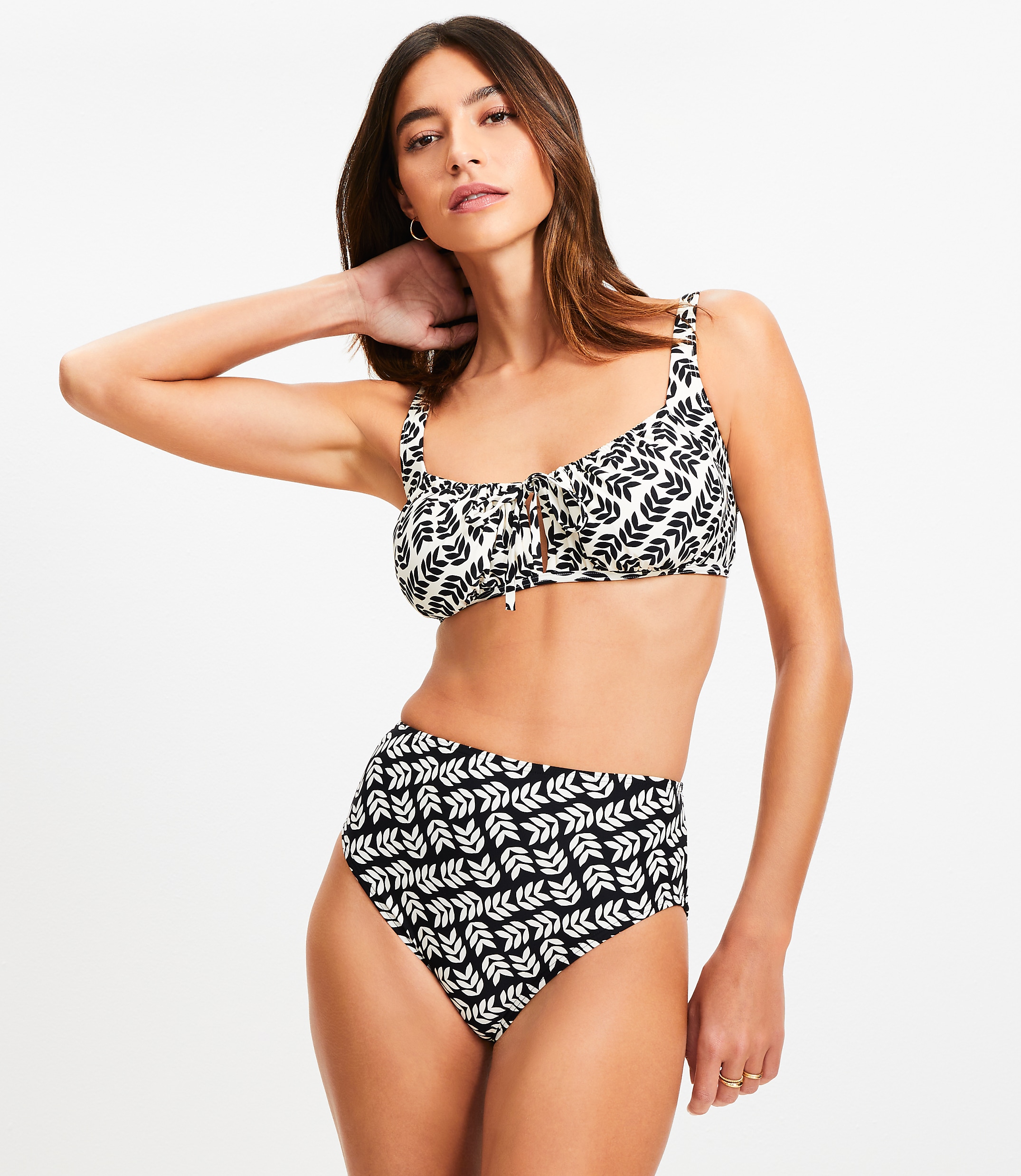 LOFT Beach Leafed High Waist Bikini Bottom