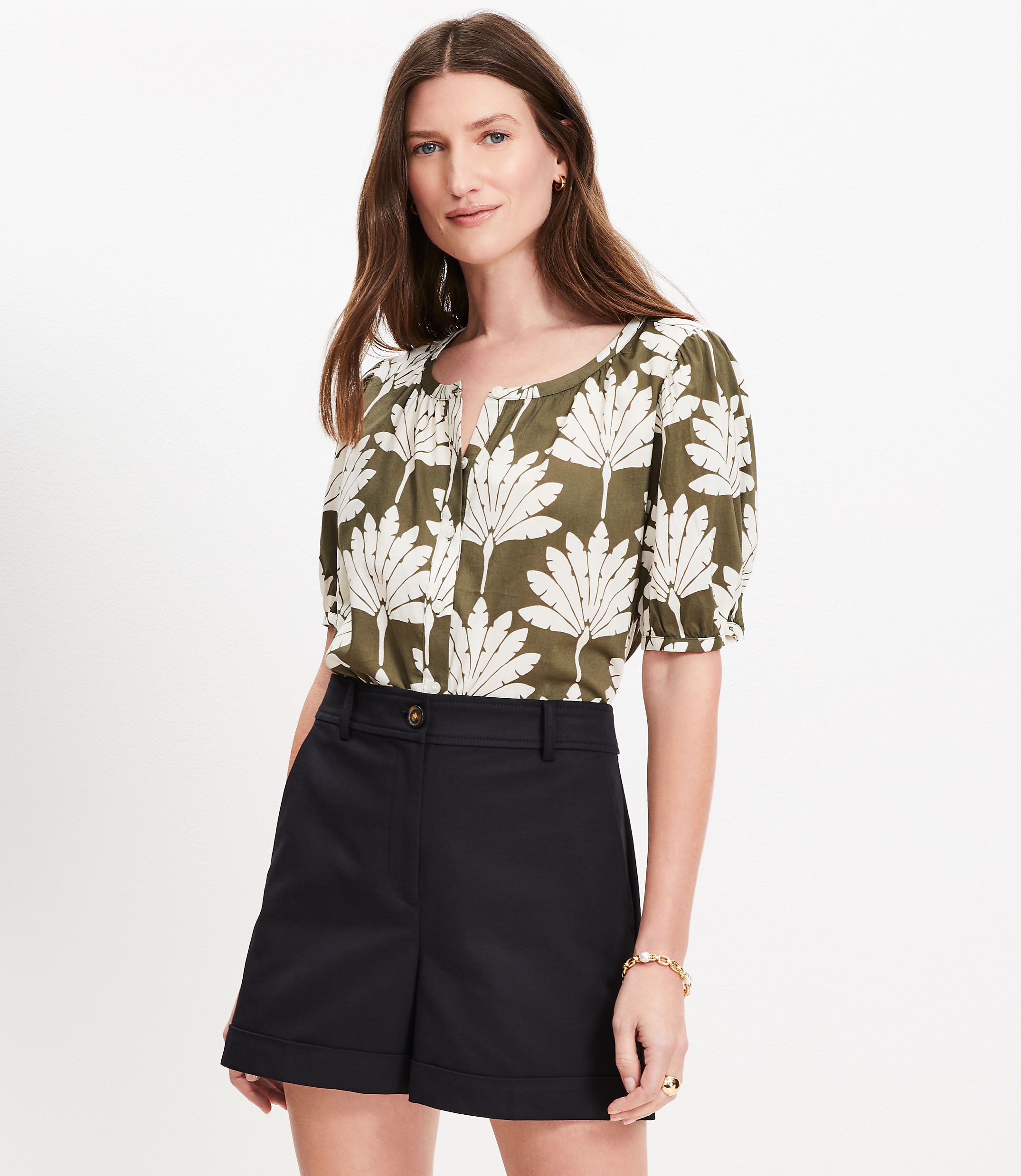 Cuffed Shorts in Doubleweave