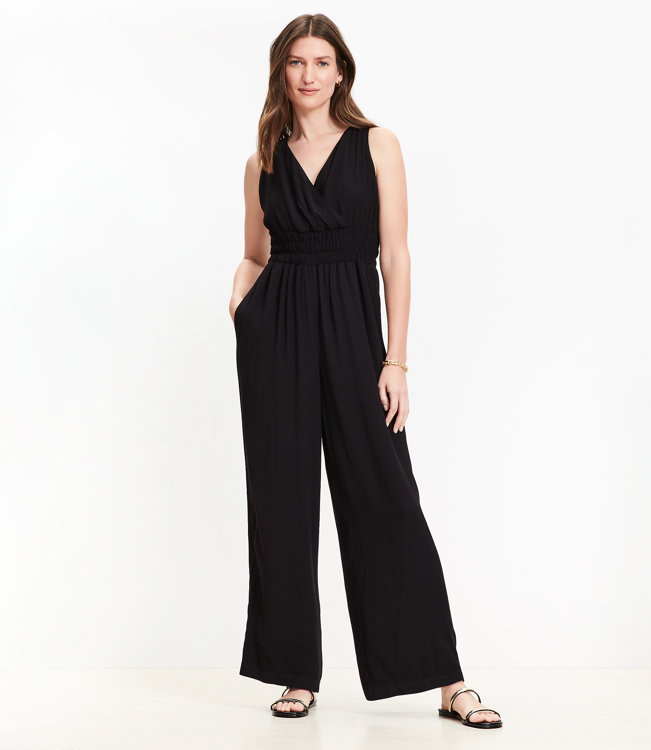 Smocked Crisscross Back Jumpsuit