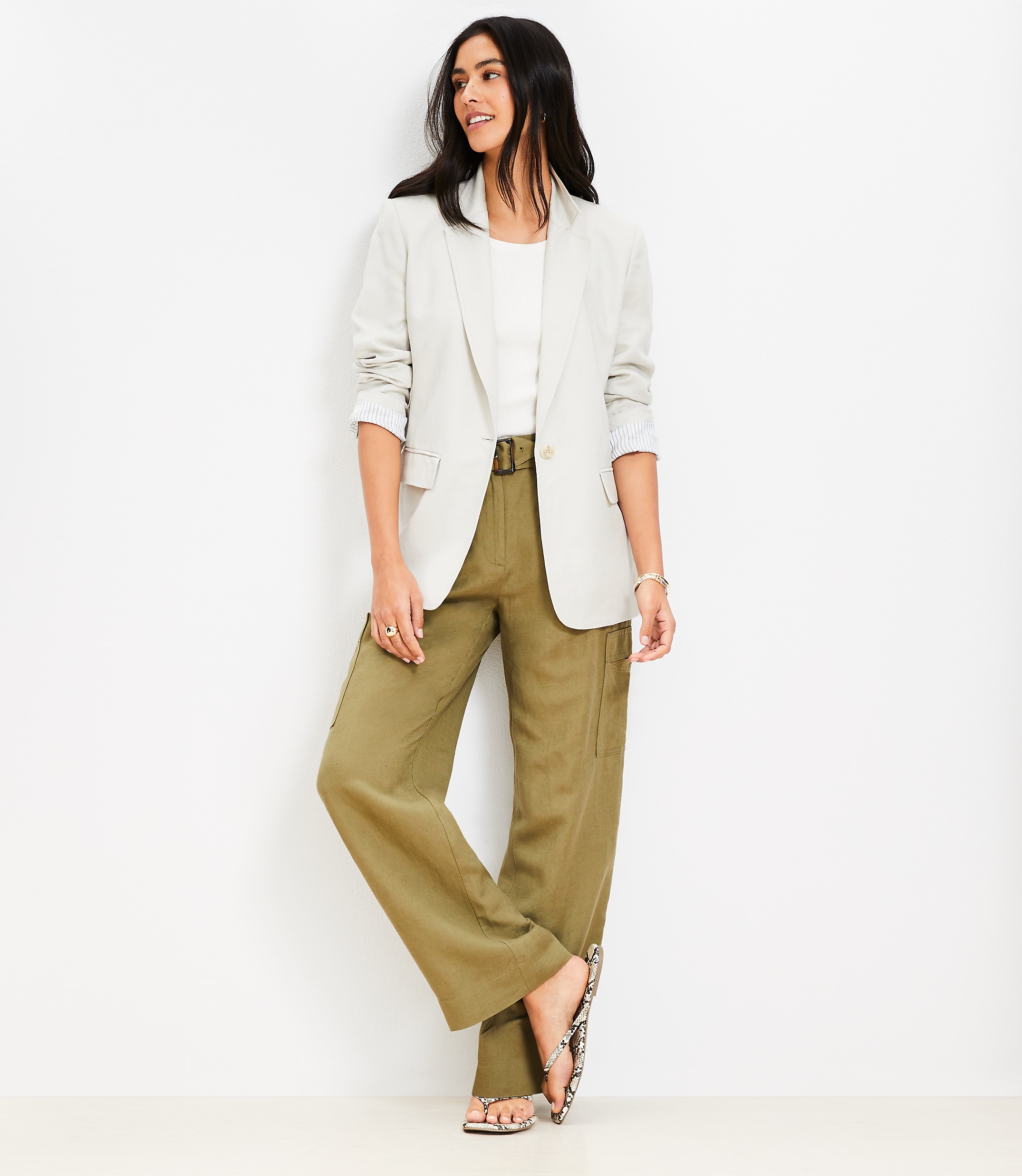 Oversized Linen Blend Modern Blazer