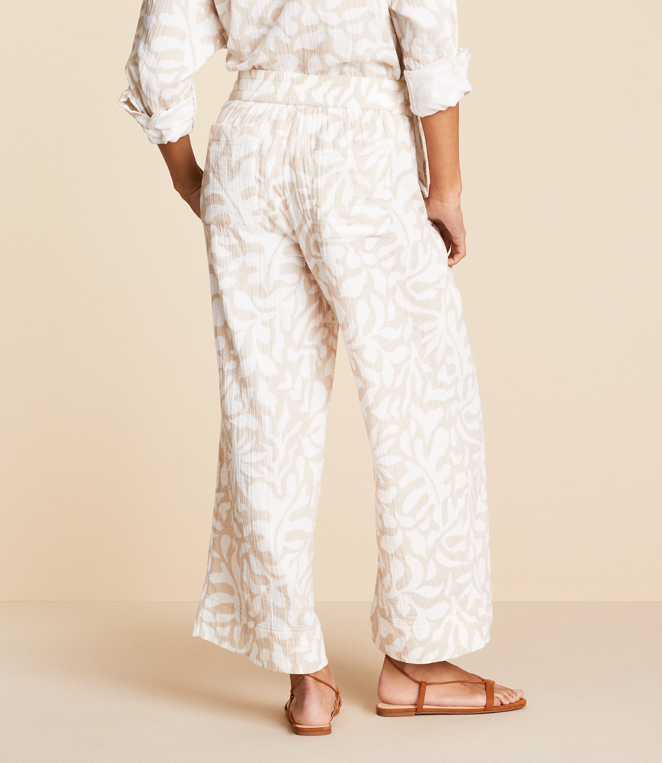 Petite Lou & Grey Jungle Gauze Wide Leg Crop Pants