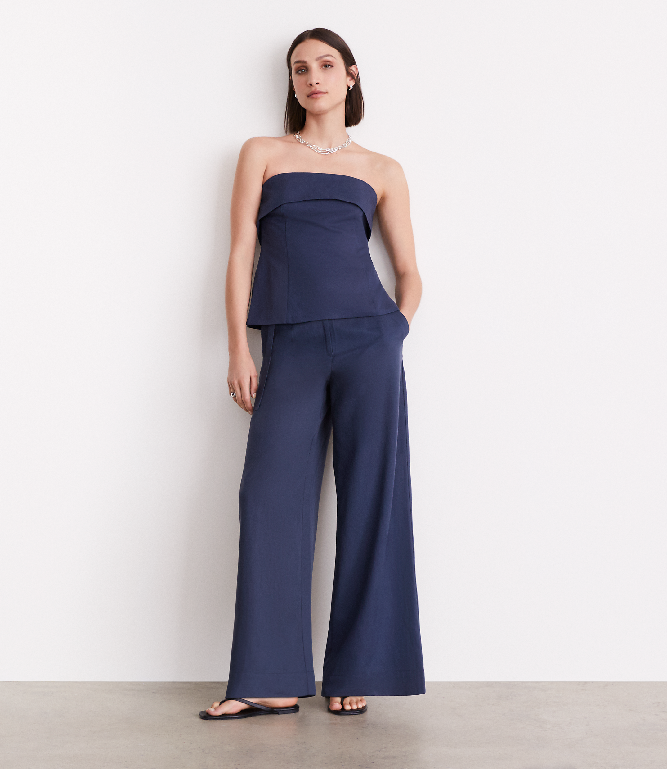 Petite LOFT Versa Pure Spun Foldover Strapless Top