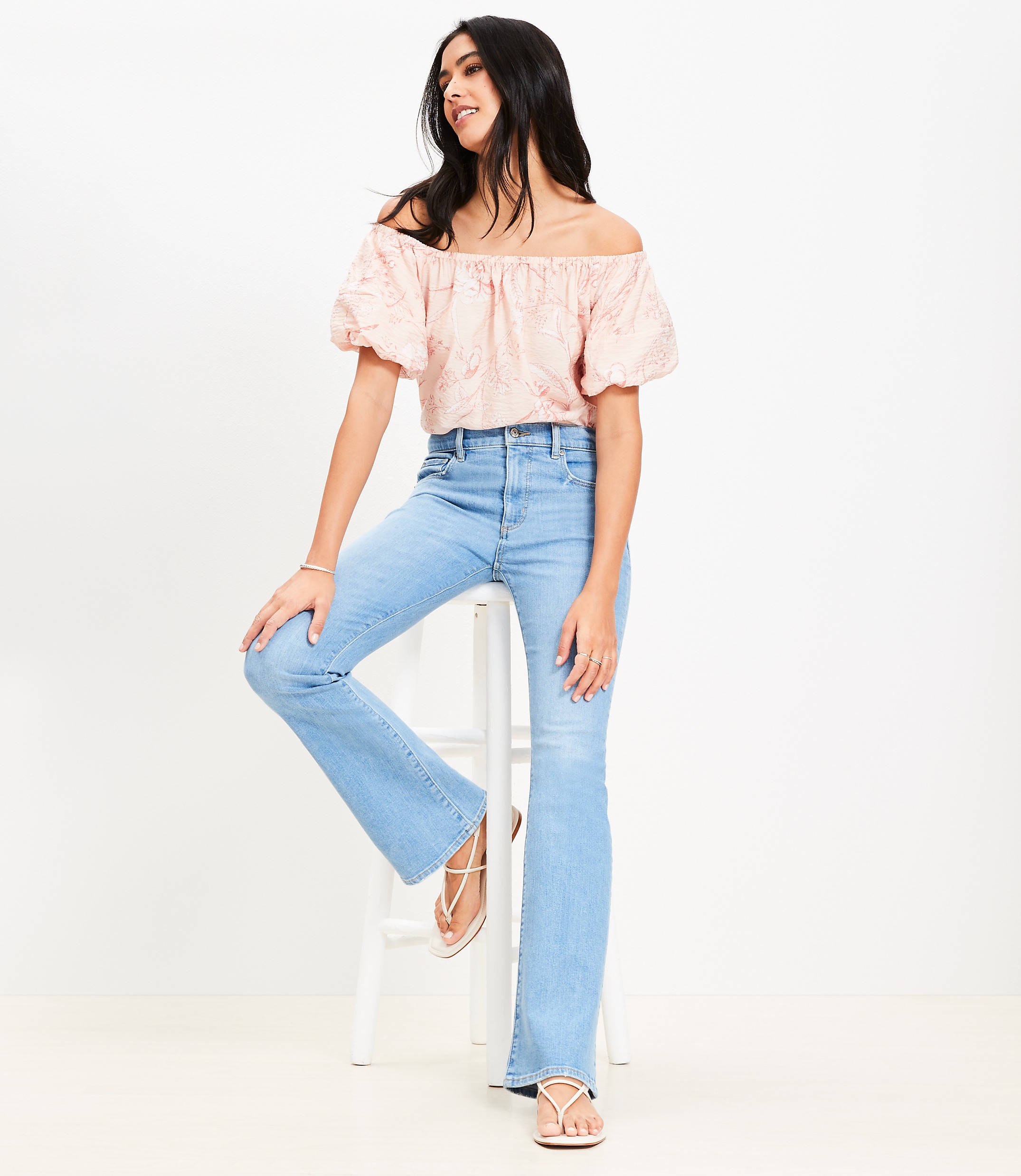 Mid Rise Boot Jeans in Light Wash Indigo