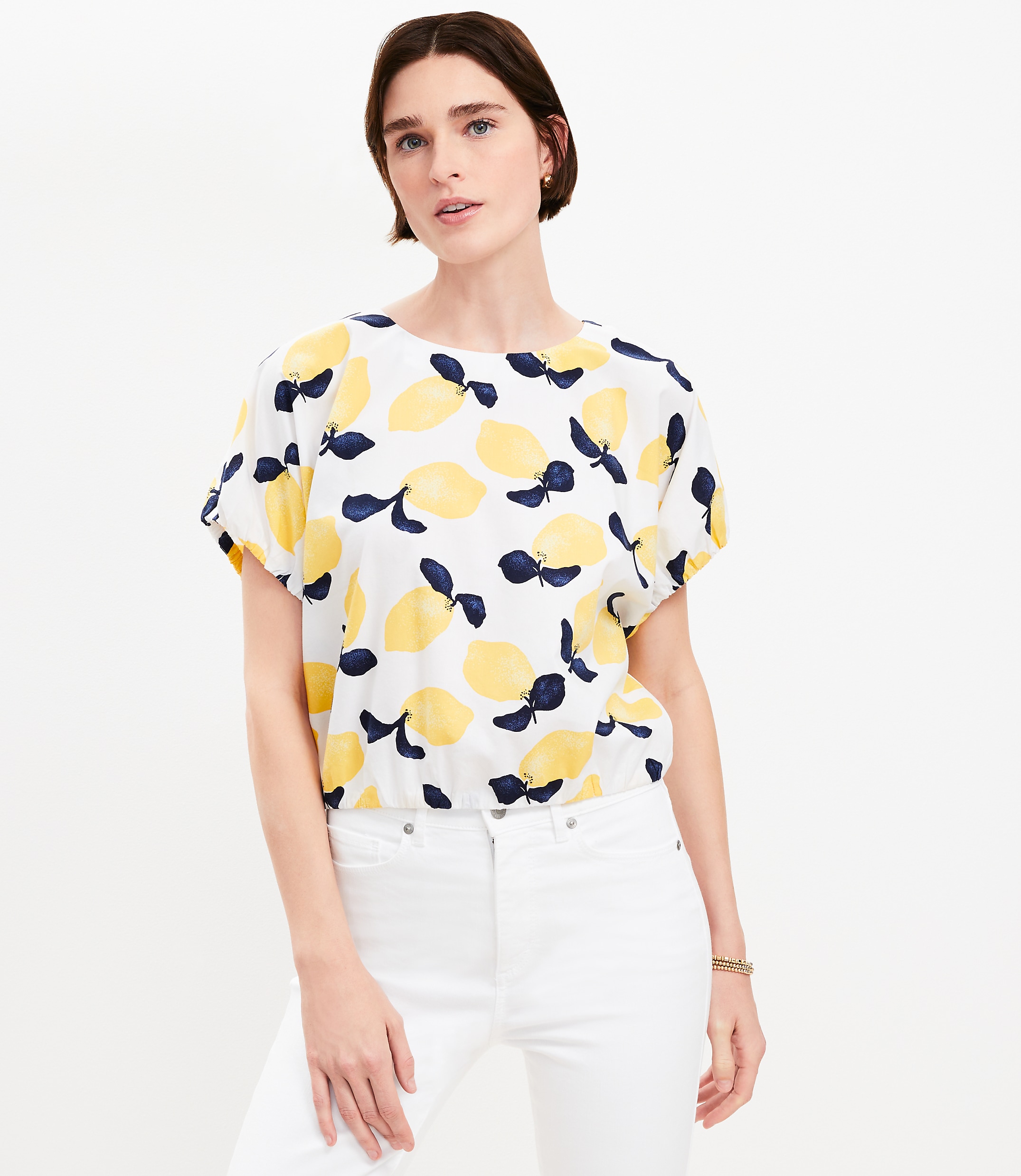 Lemon Bubble Hem Top