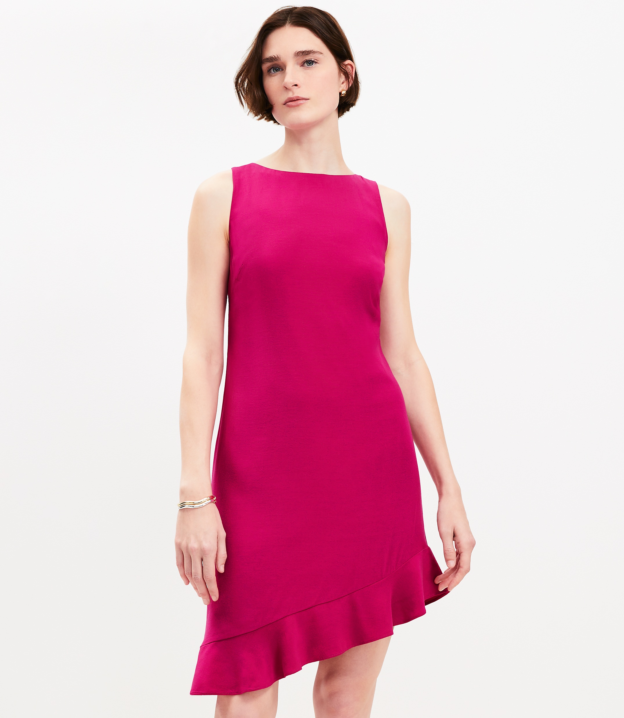 Asymmetrical Ruffle Mini Dress