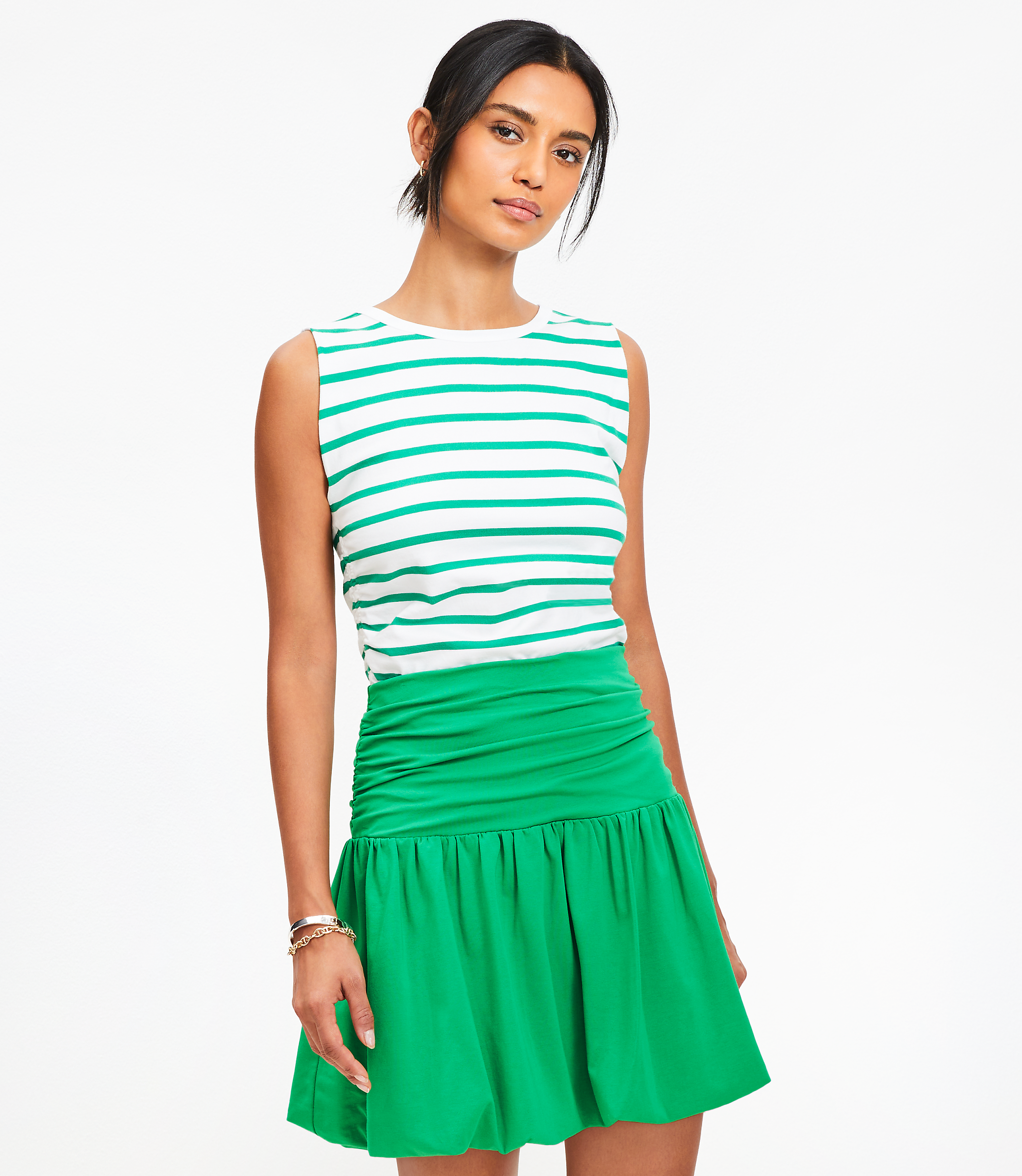 Stripe Ruched Tank Top