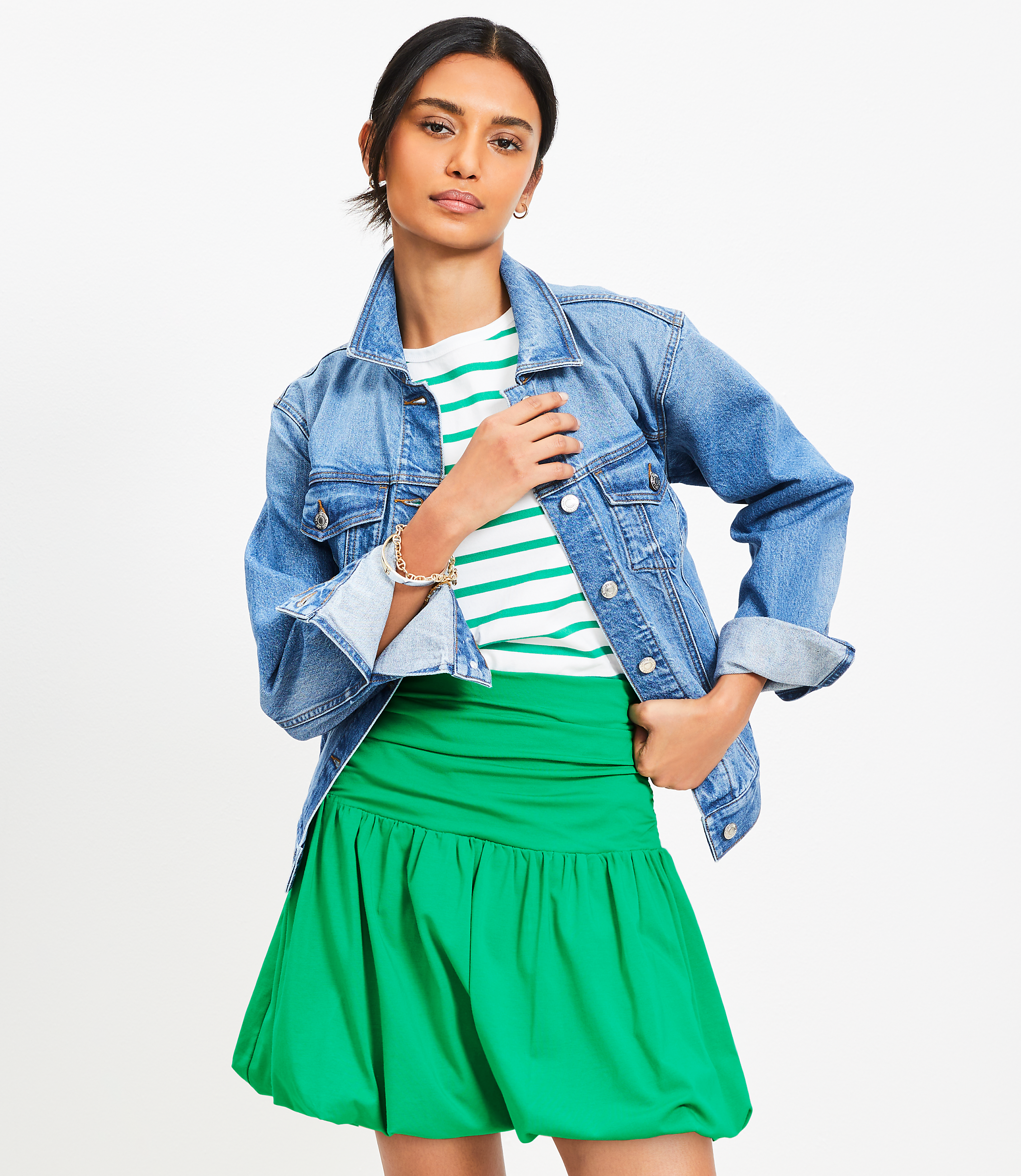 Bubble Hem Mini Skirt