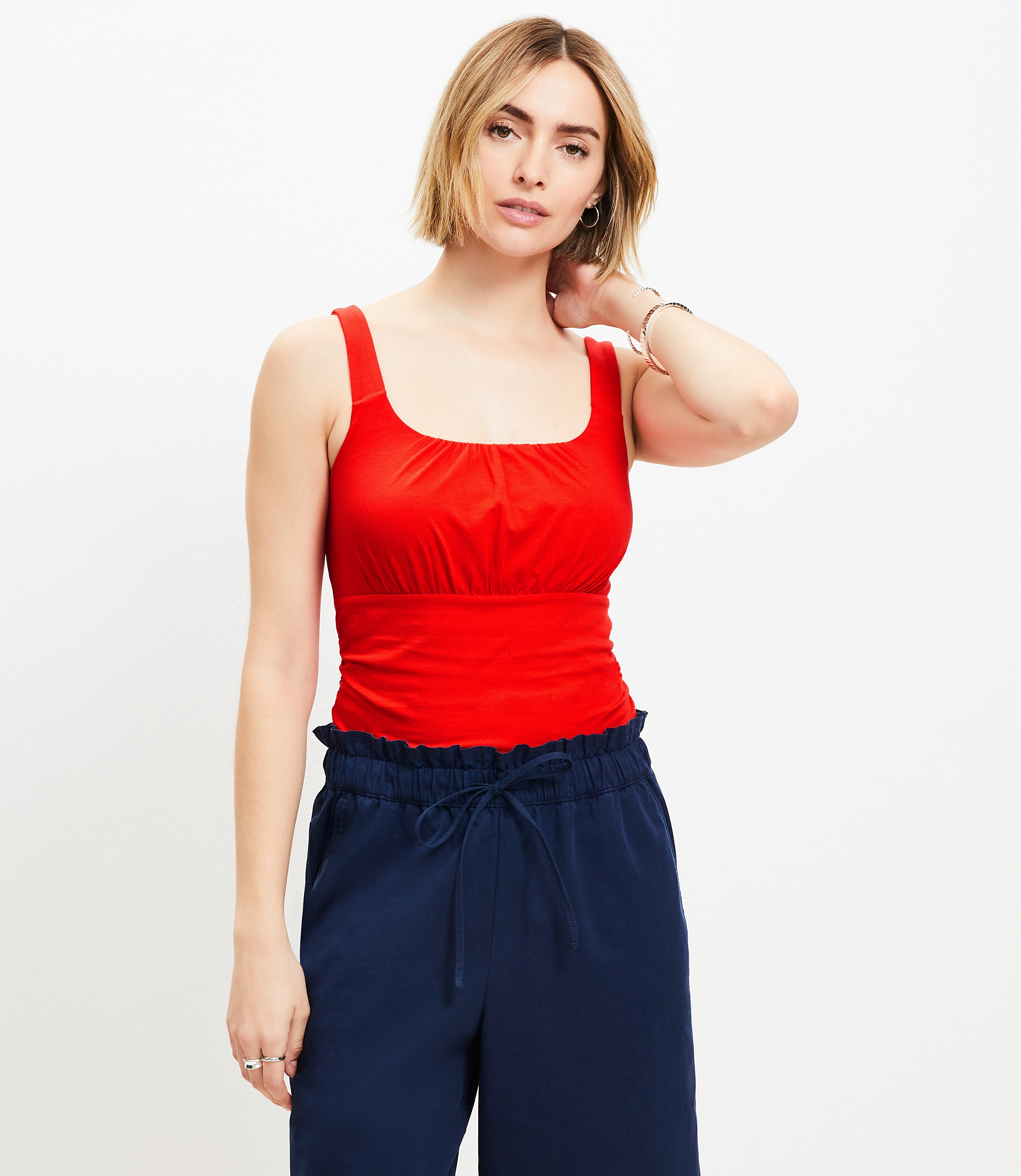 Ruched Empire Waist Tank Top