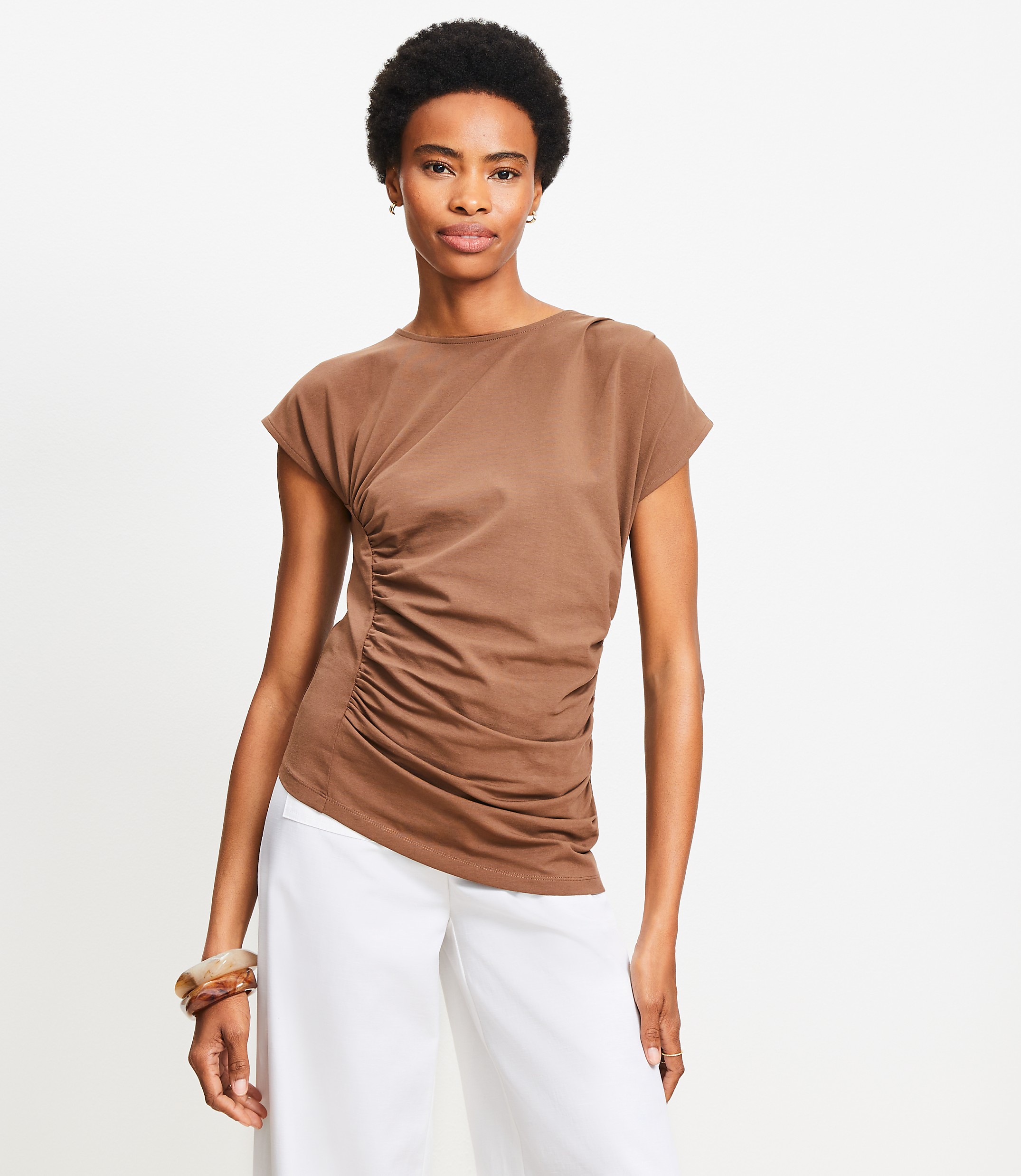 Petite Shirred Tee