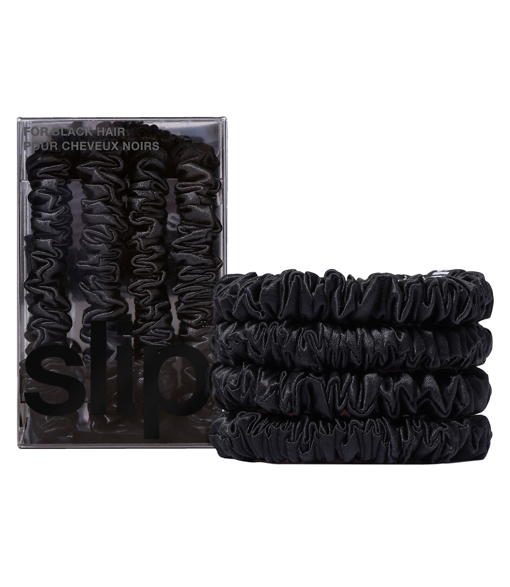 Slip Silk Black Skinny Scrunchies
