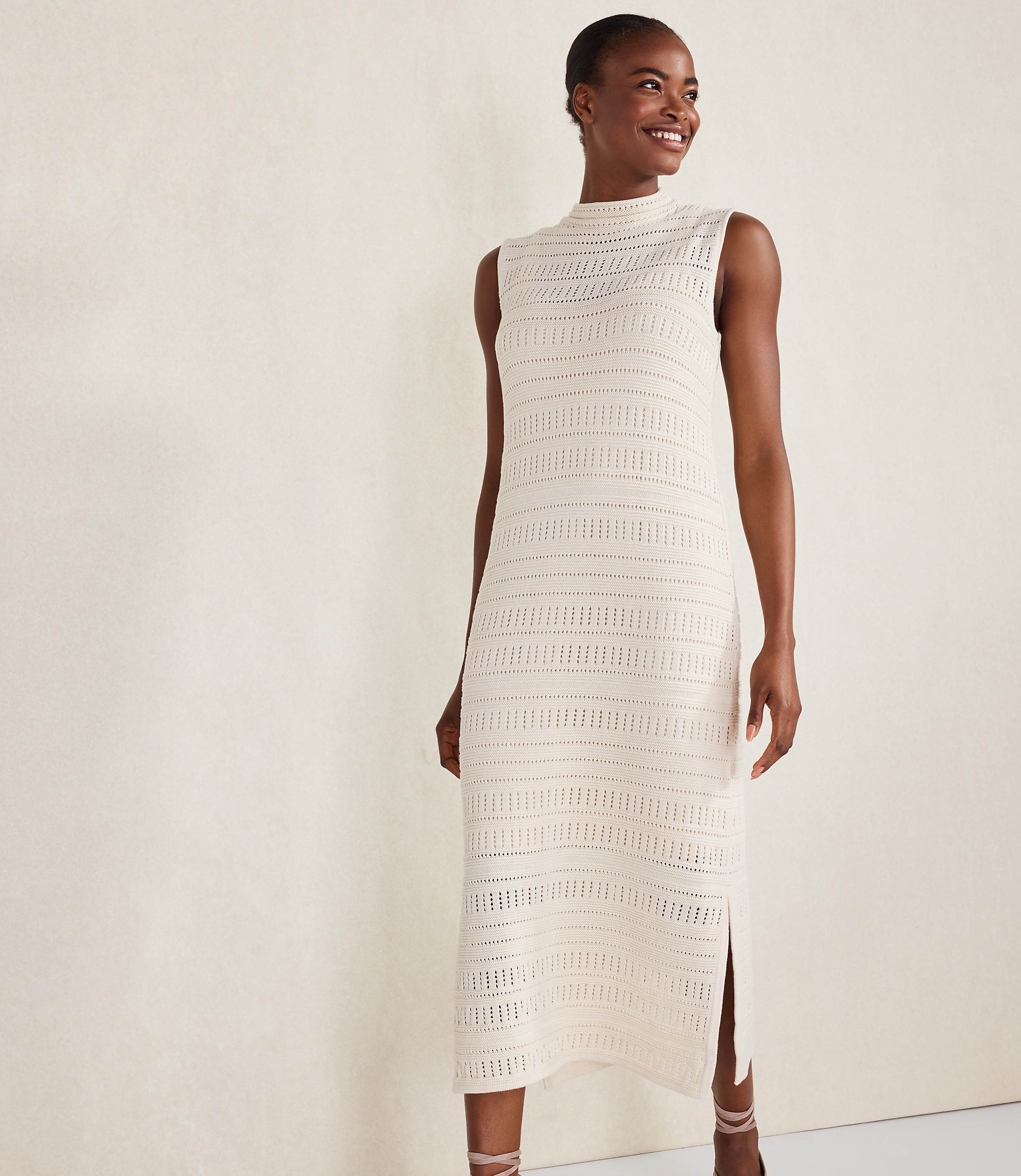 Haven Well Within Organic Cotton Open Stitch Funnel Neck Dress