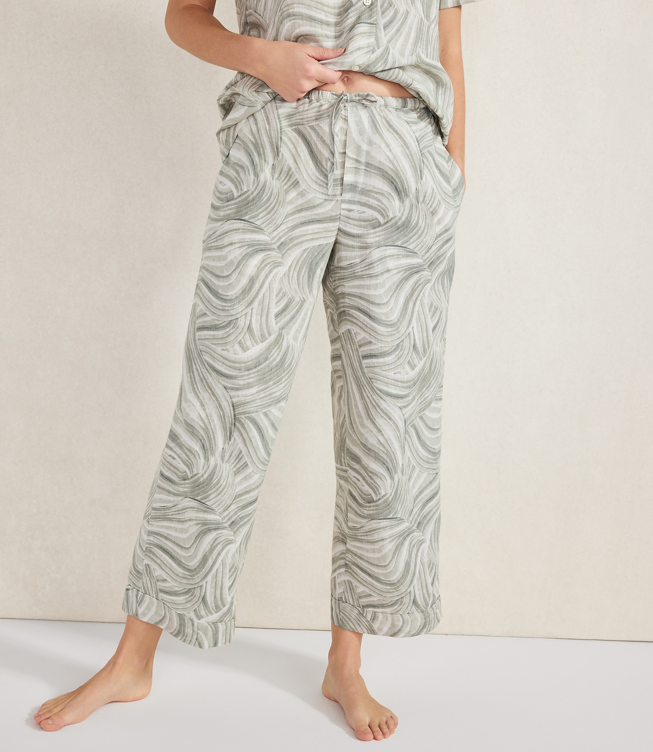 Haven Well Within Organic Cotton Linen Watercolor Pajama Pants