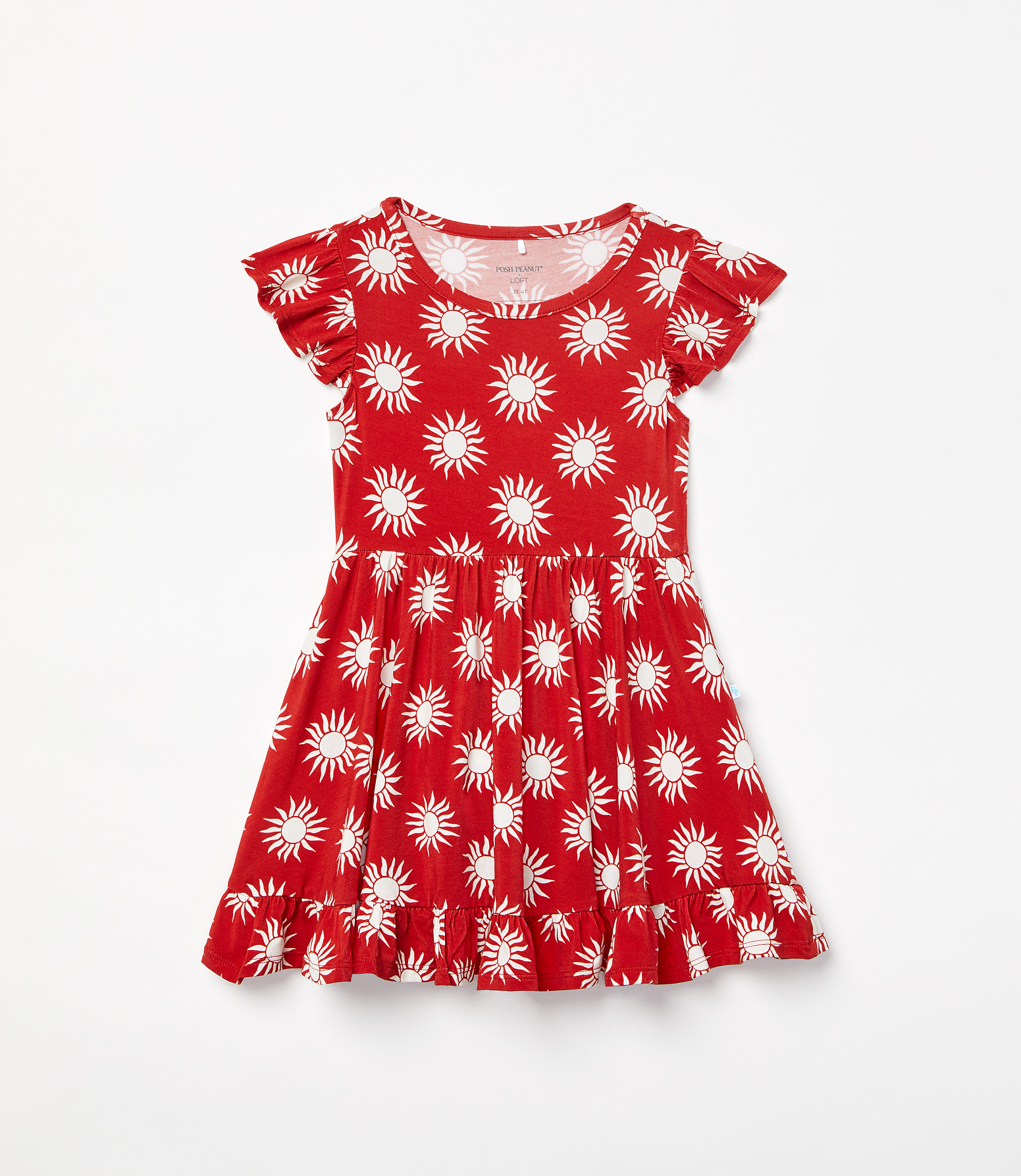 Posh Peanut X LOFT Sunny Cap Sleeve Ruffled Twirl Dress