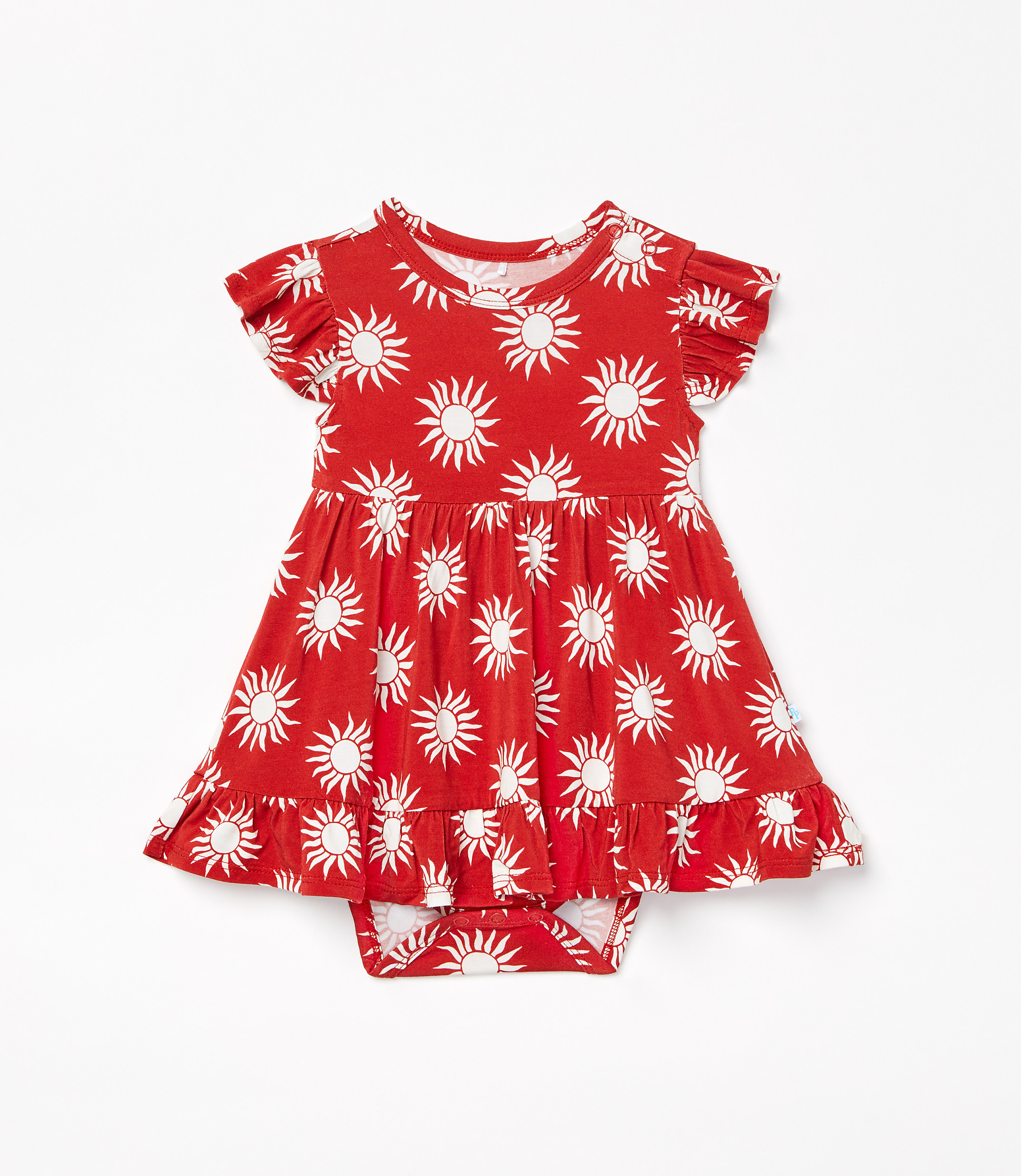 Posh Peanut X LOFT Sunny Cap Sleeve Ruffled Twirl Bodysuit Dress