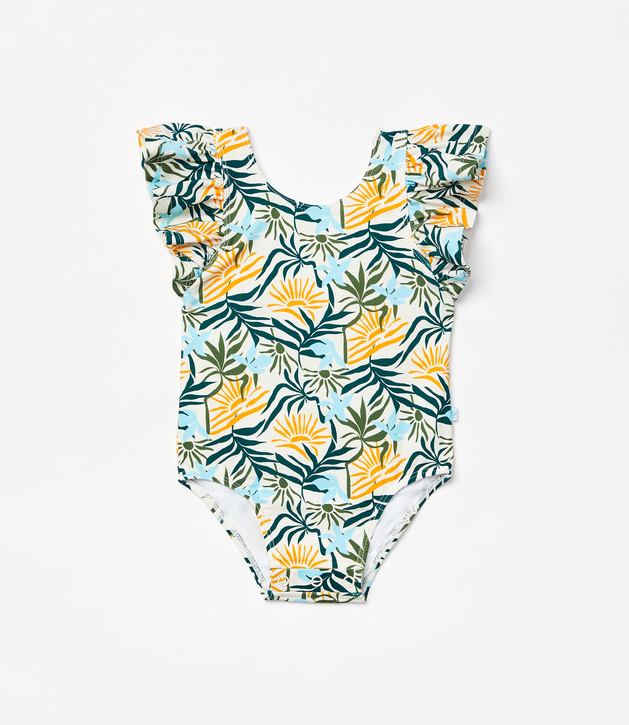 Posh Peanut X LOFT Sunset One Piece Ruffled Flutter Sleeve Swimsuit